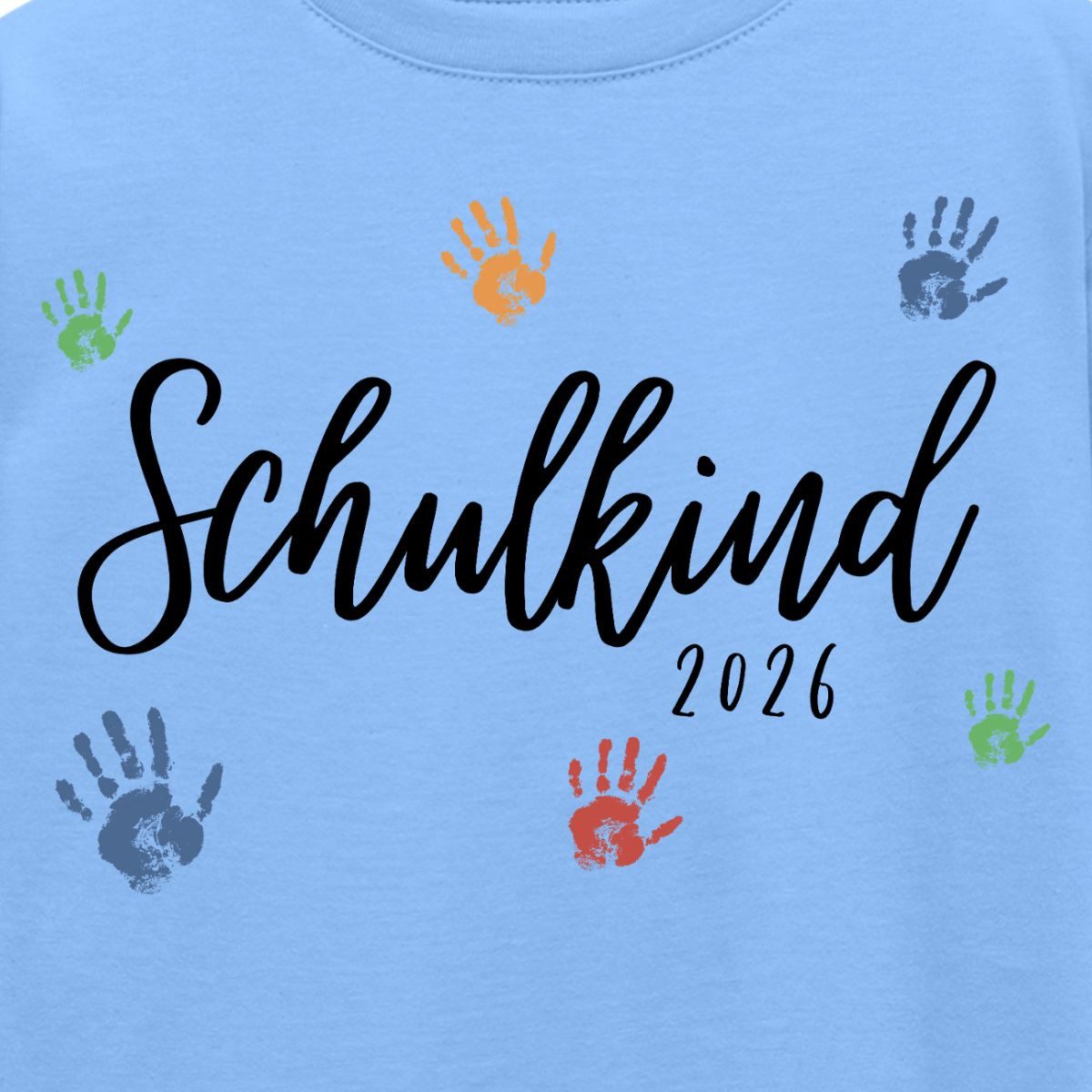 T-Shirt Schulkind 2026 Bunte Handabdrücke Einschulung Kinder T-Shirt
