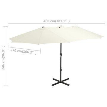 vidaXL Balkonsichtschutz Sonnenschirm mit Aluminium-Mast 460 x 270 cm Sand