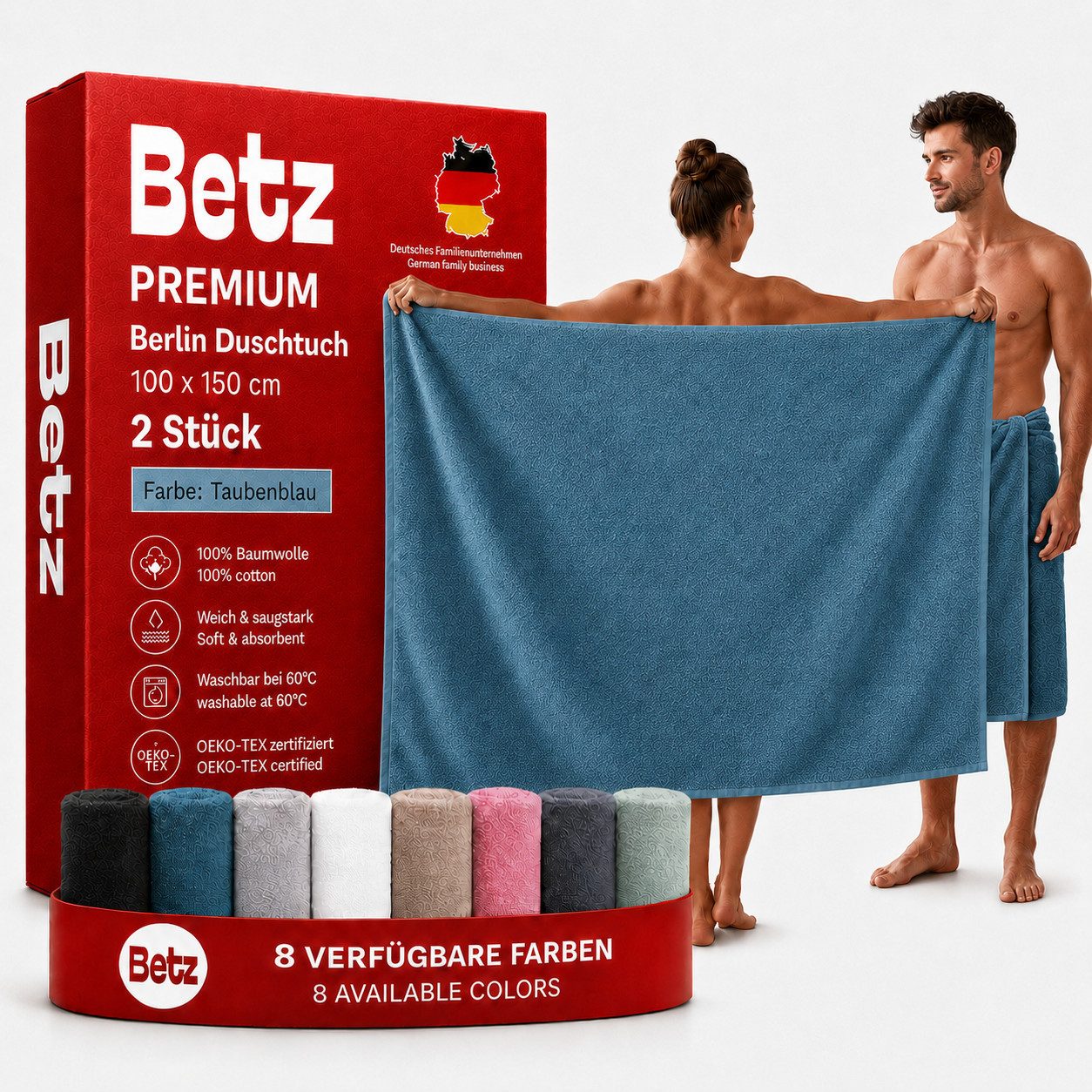 Betz Badetuch Maxi Duschtuch XXL BERLIN Größe 100x150cm, 100% Baumwolle