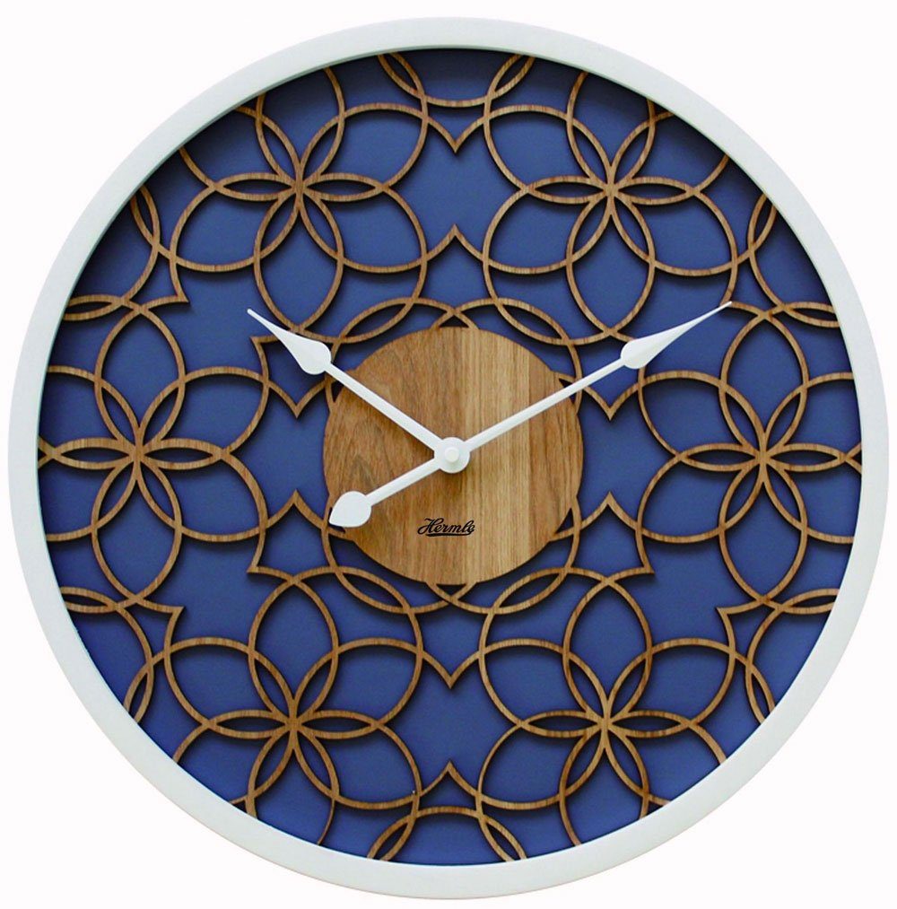 Hermle Wanduhr moderne Wanduhr, blau - Hermle Modell: 30102-002100