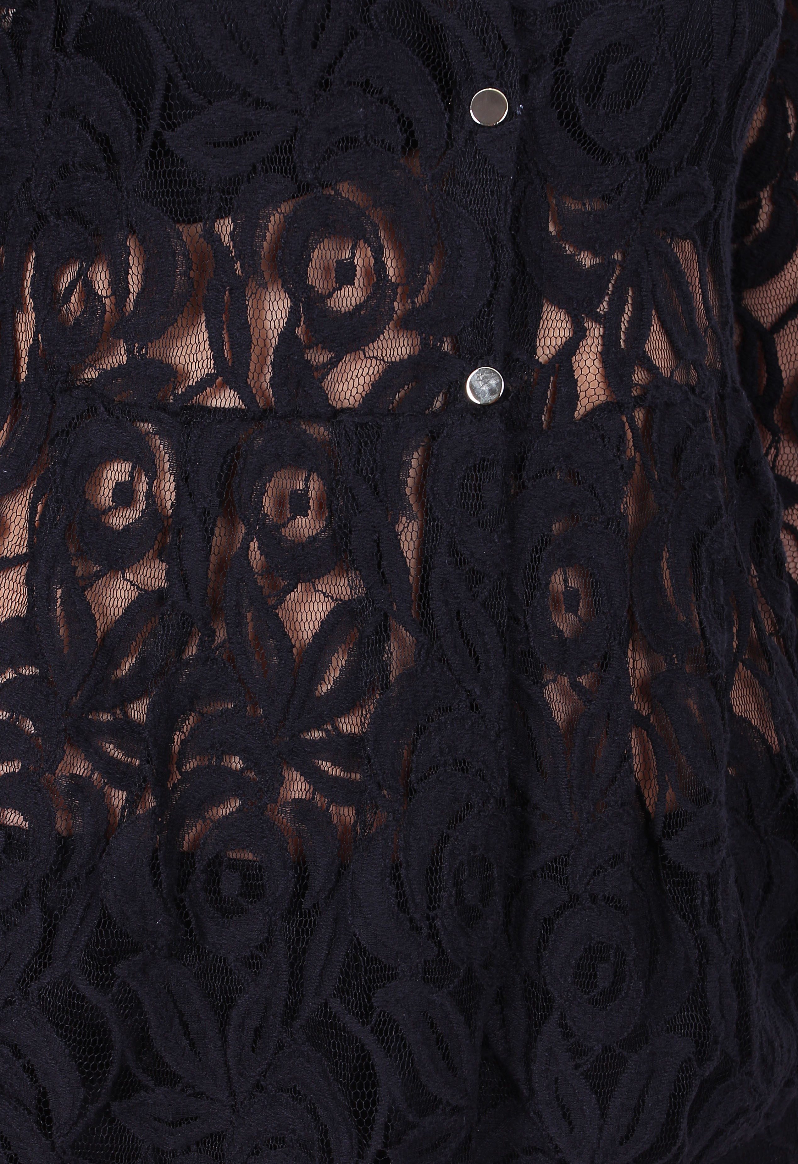 Spitzenbluse John Zack Schwarze Spitzenbluse S