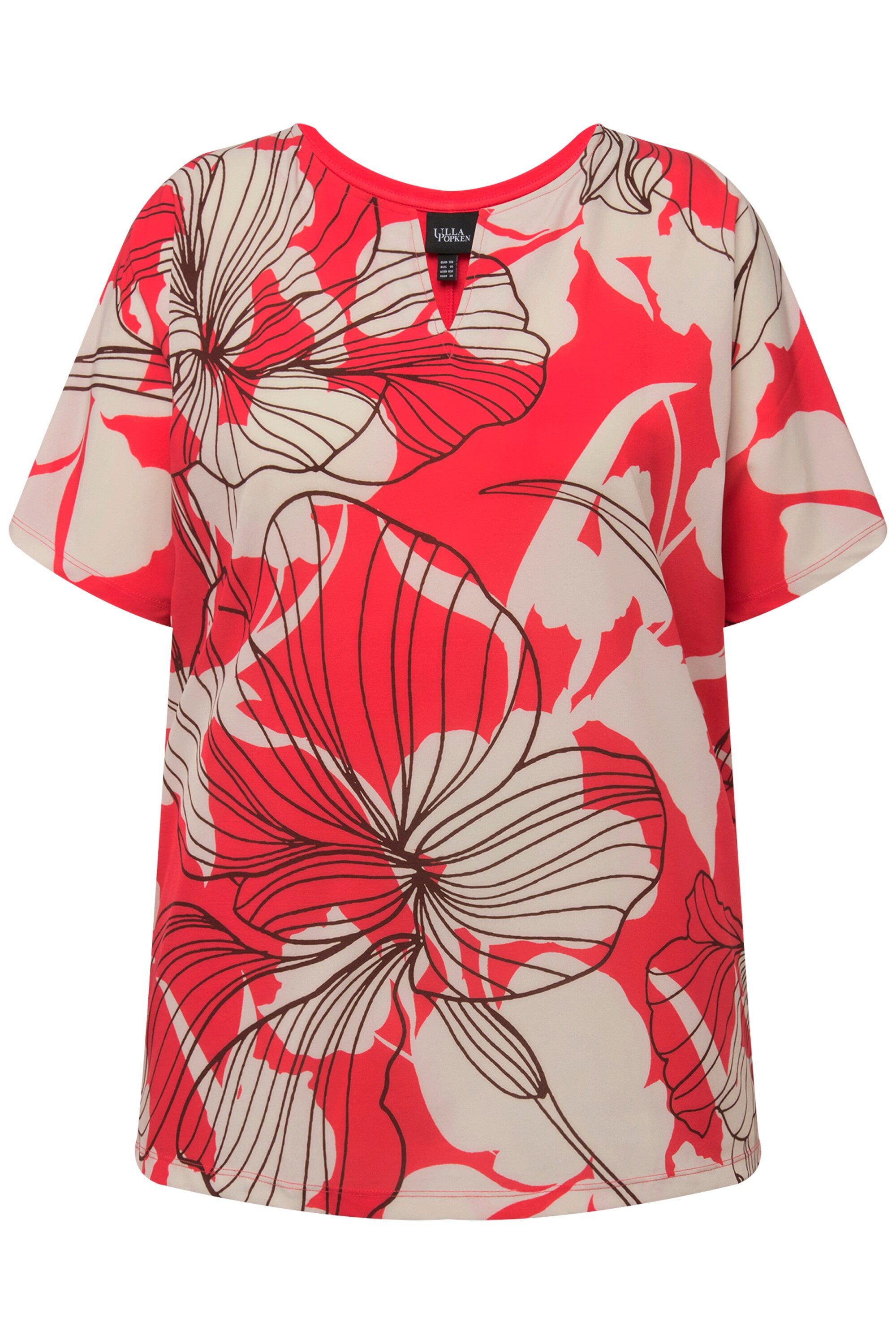 Ulla Popken T-Shirt T-Shirt Blüten Oversized günstig online kaufen