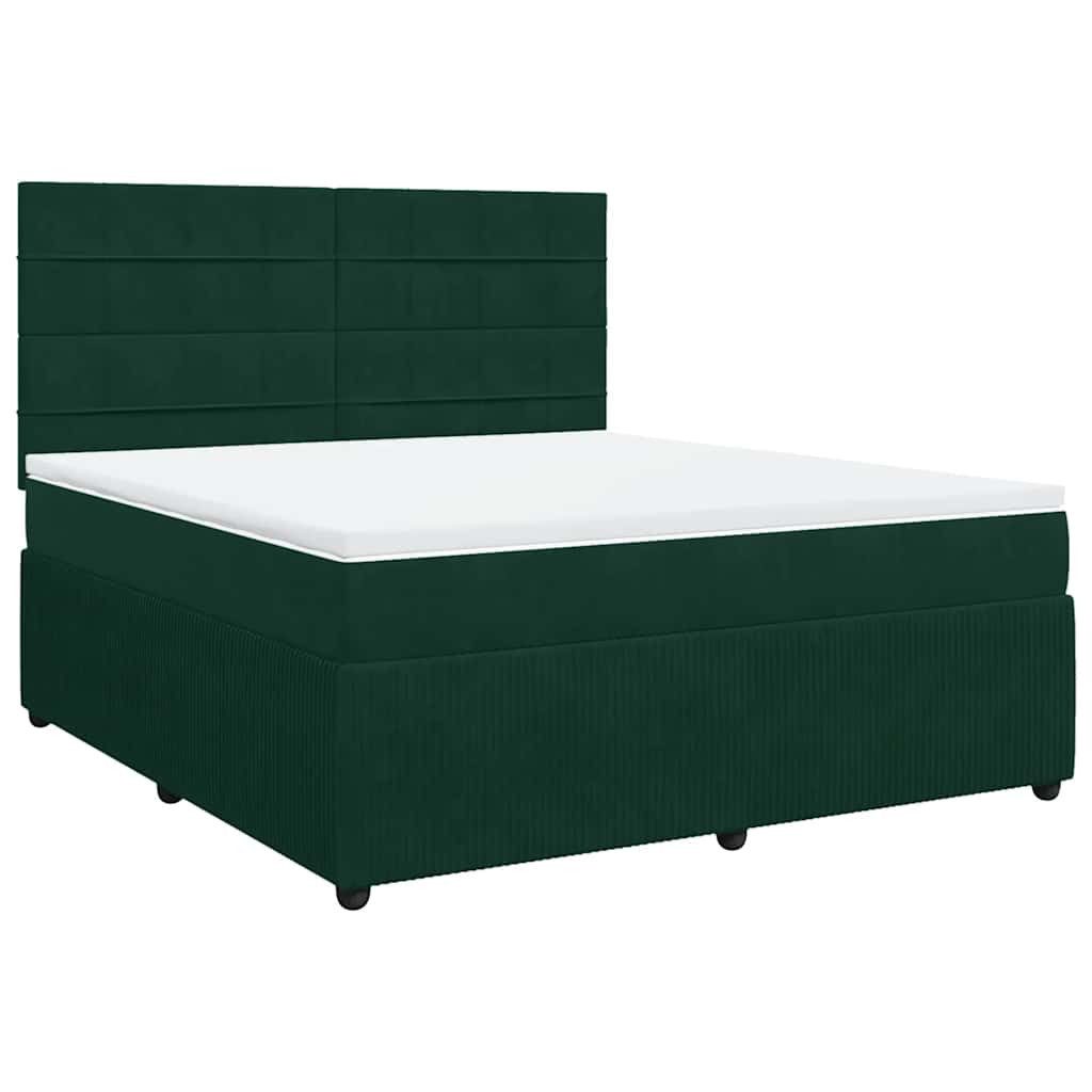 Bett Boxspringbett mit Matratze Dunkelgrün 180x200 cm Samt