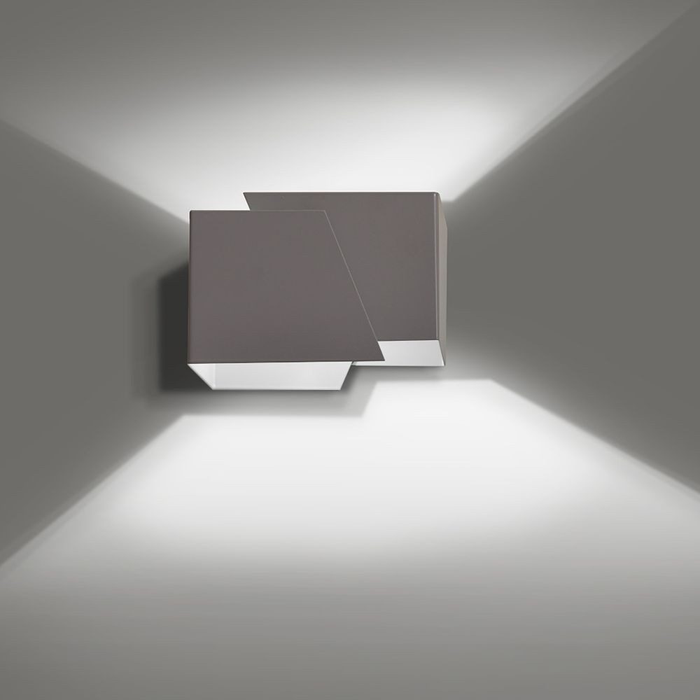 famlights Wandleuchte Wandleuchte Vanessa aus Metall in Grau G9 max.20W