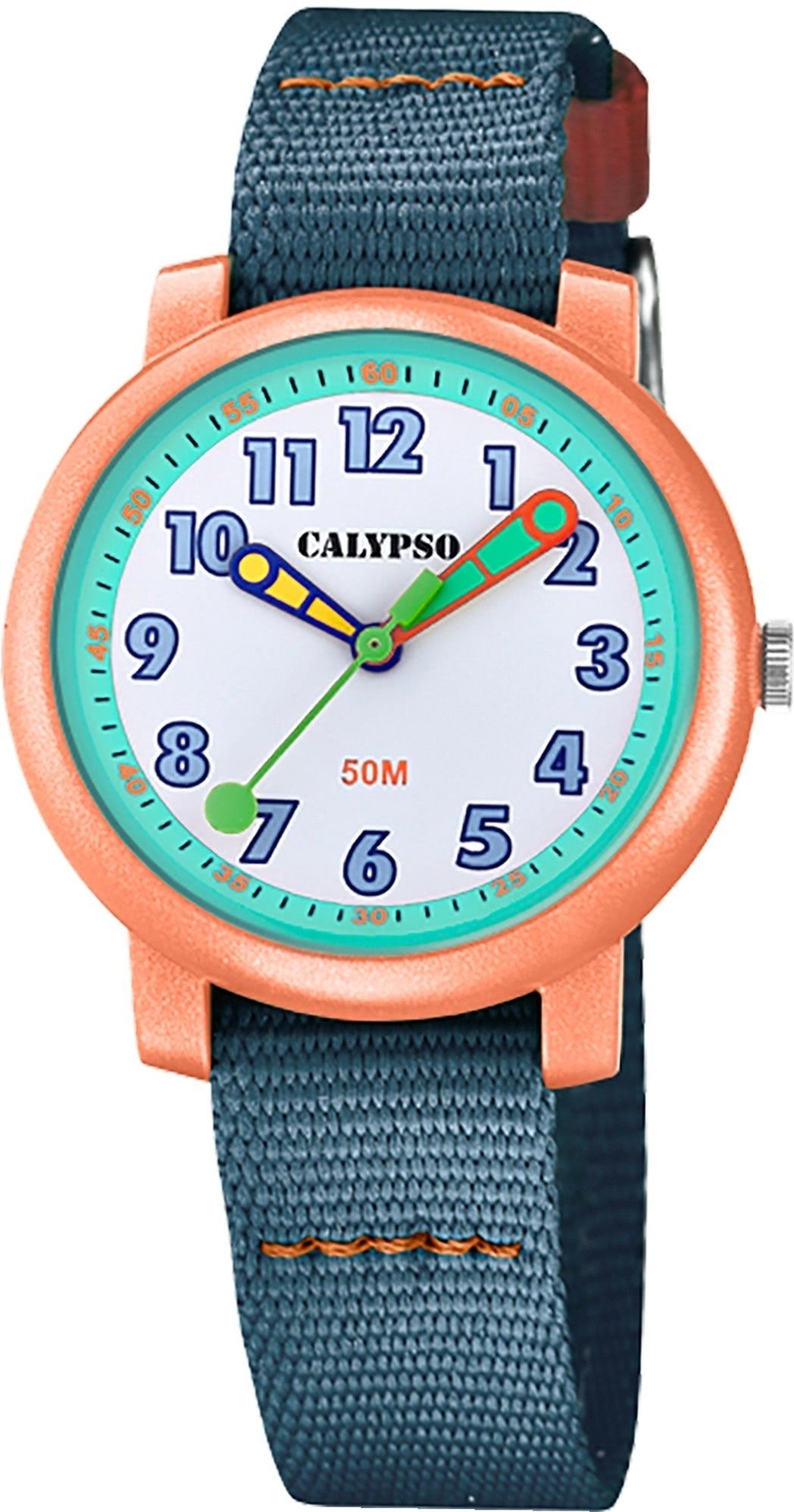 CALYPSO WATCHES Quarzuhr Calypso Kinder Uhr Analog Casual K5811/2, Kinderuhr rund, mittel (ca. 32mm), Textilarmband, Casual-Style