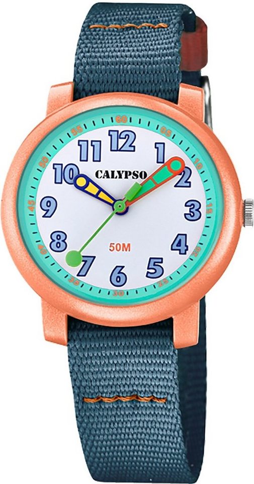 CALYPSO WATCHES Quarzuhr Calypso Kinder Uhr Analog Casual K5811/2,  Kinderuhr rund, mittel (ca. 32mm), Textilarmband, Casual-Style
