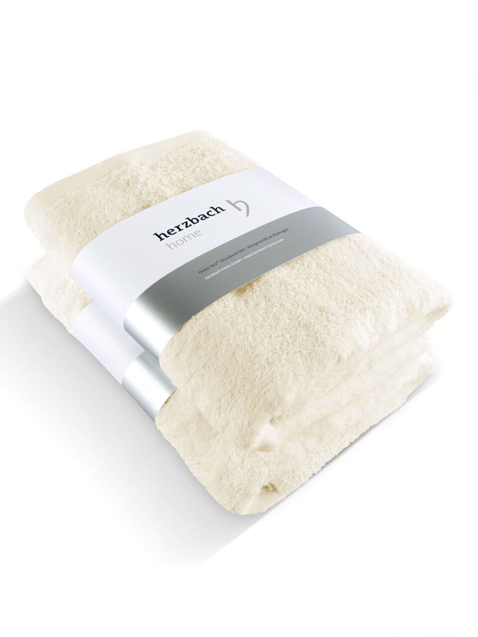 herzbach home Duschtücher Pura 70x140 cm, (2-St), 550g/m², Premium-Qualität, 100% Baumwolle, einfarbig