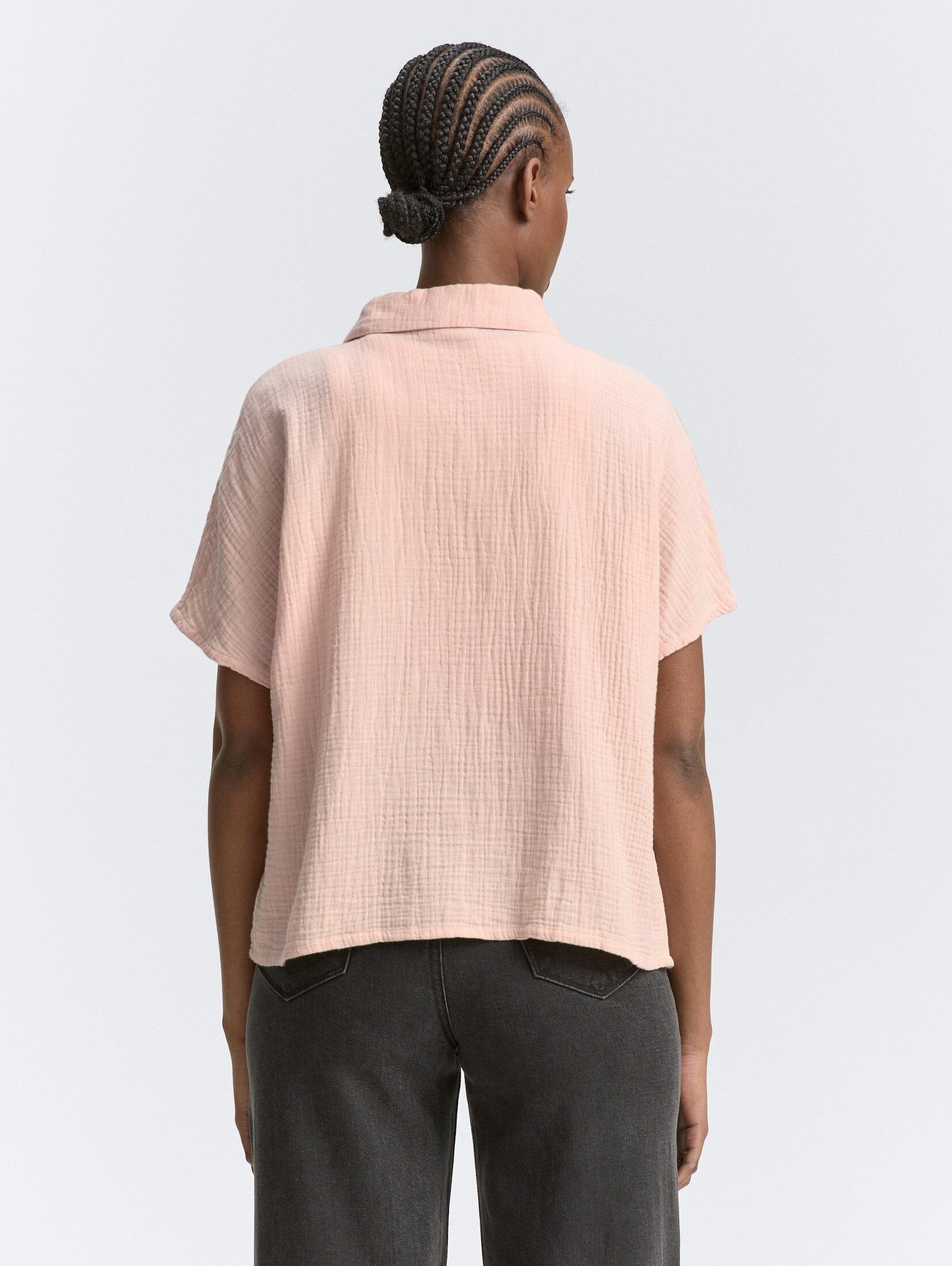 TOM TAILOR Denim Kurzarmbluse Blusen & Shirts Boxy Fit Musselin Bluse