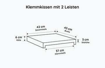 Lycce Bankauflage Klemmkissen Sitzkissen mit 2 Leisten, 37cm Klemmtiefe, Kunstleder, (1 St), hochwertiger Bezug in vielen Farben