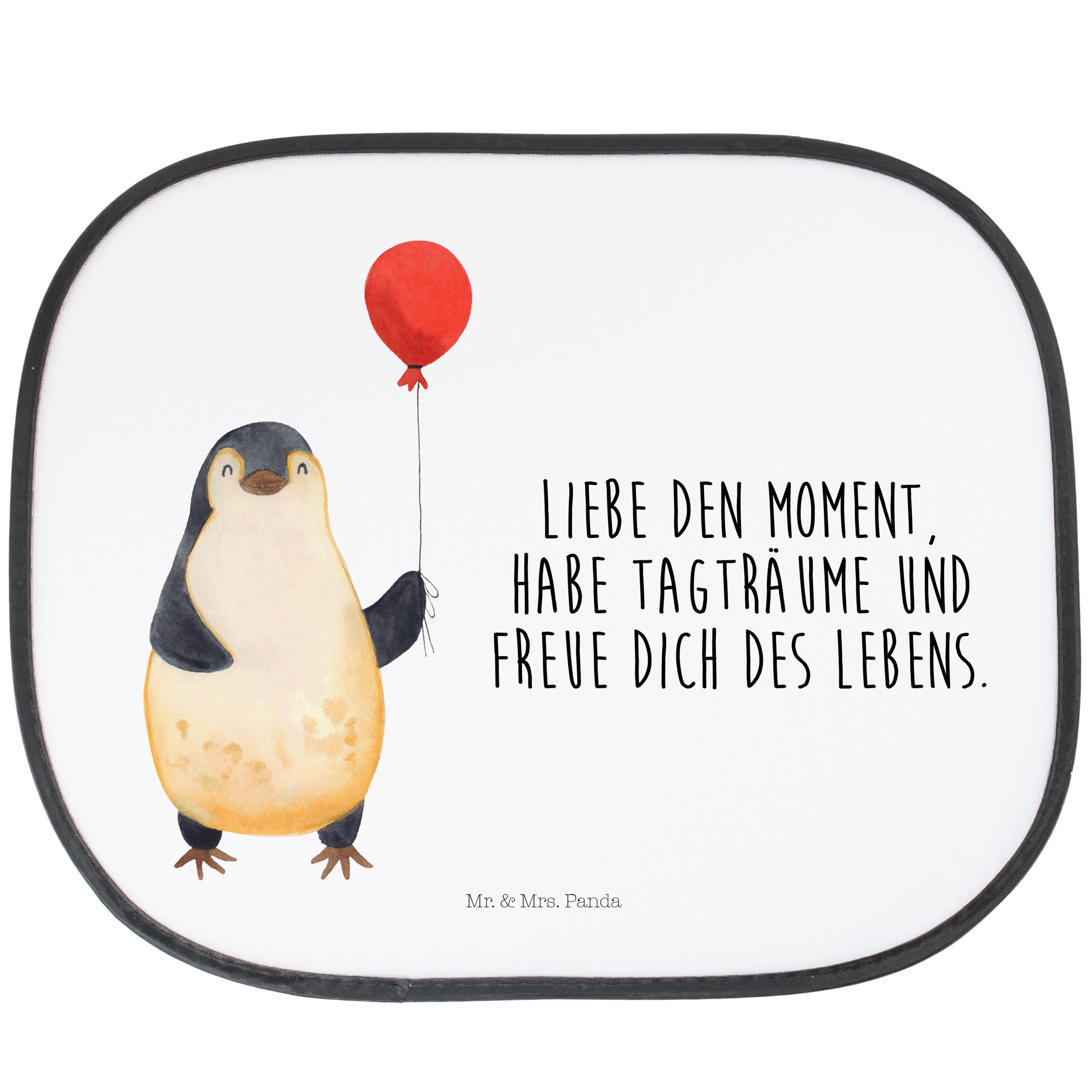 Sonnenschutz Pinguin Luftballon - Weiß - Geschenk, Sonnenschutz Baby, Auto Sonnens, Mr. & Mrs. Panda, Seidenmatt