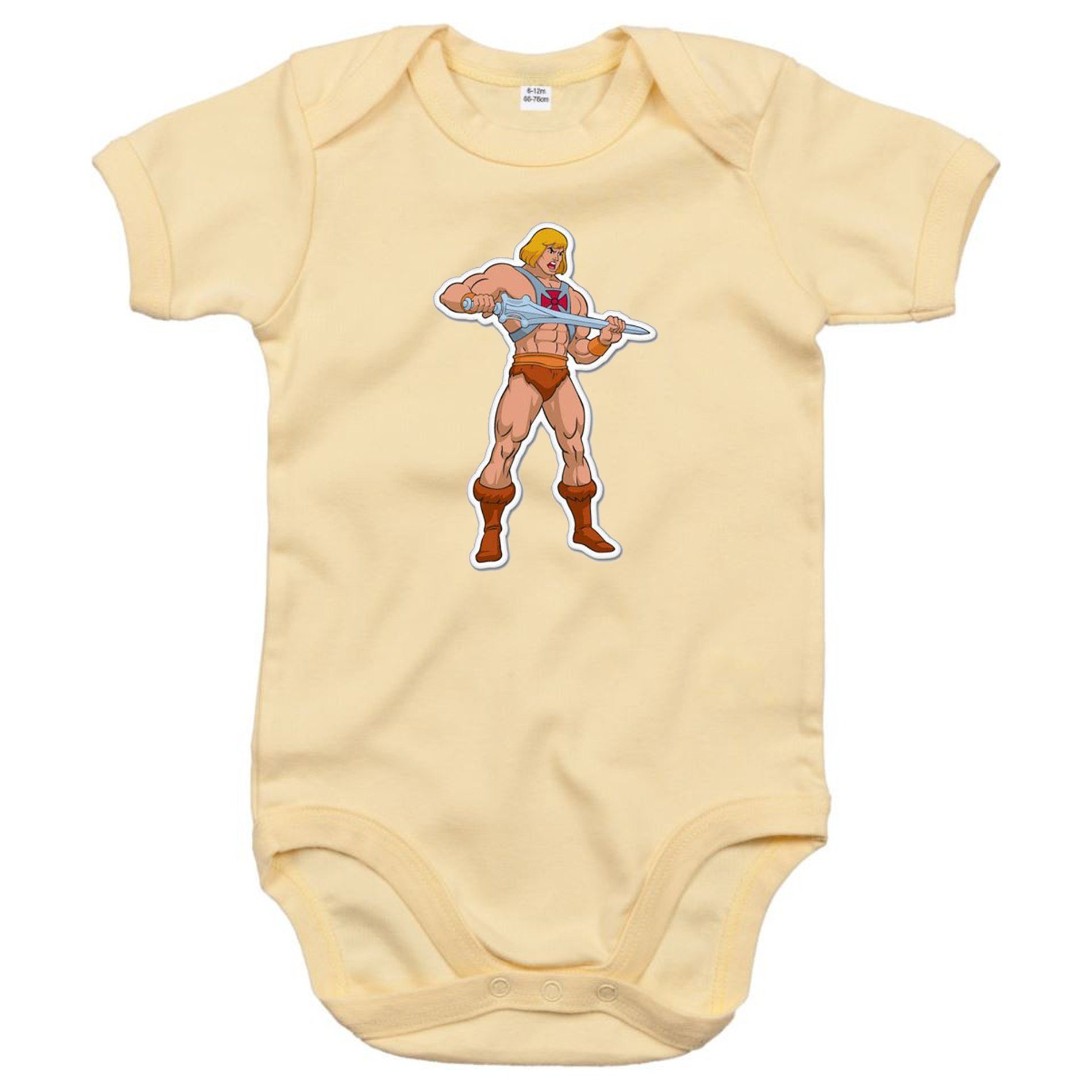 MotU & Blondie Masters He-Man Brownie Beige mit of Kinder Druckknopf The Baby Universe Strampler