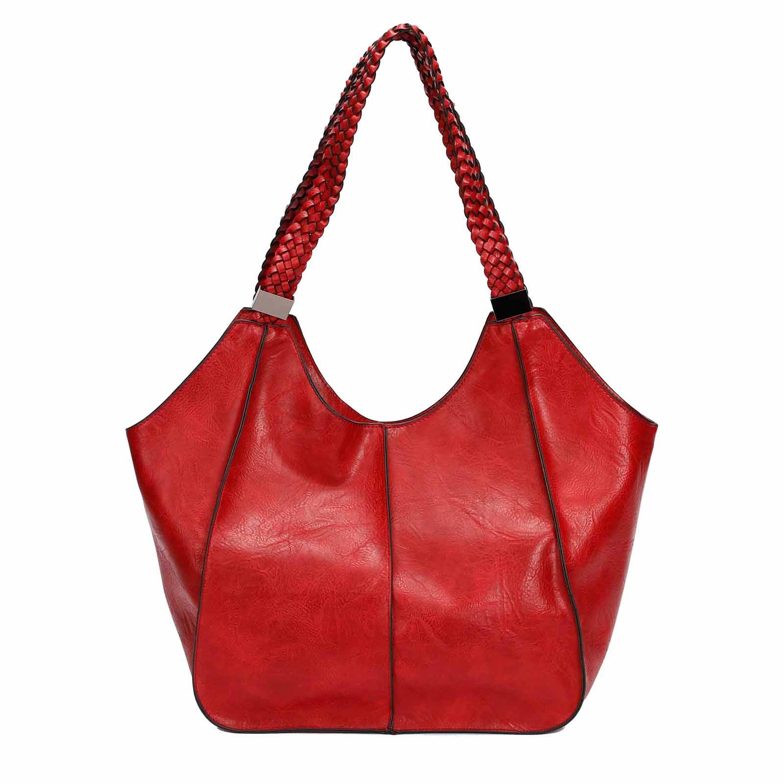 Schultertasche Damen XXL FLECHTOPTIK Hand-Tasche Shopper Businesstasche Workbag