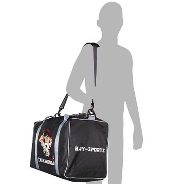 BAY-Sports Sporttasche Taekwondo Trainingstasche für Kinder Tae Kwon Do Kindertasche TKD grau (Stück), Für kleine Nachwuchsfighter, 50 cm, aufgeweckten Design Mädchen/Jungs