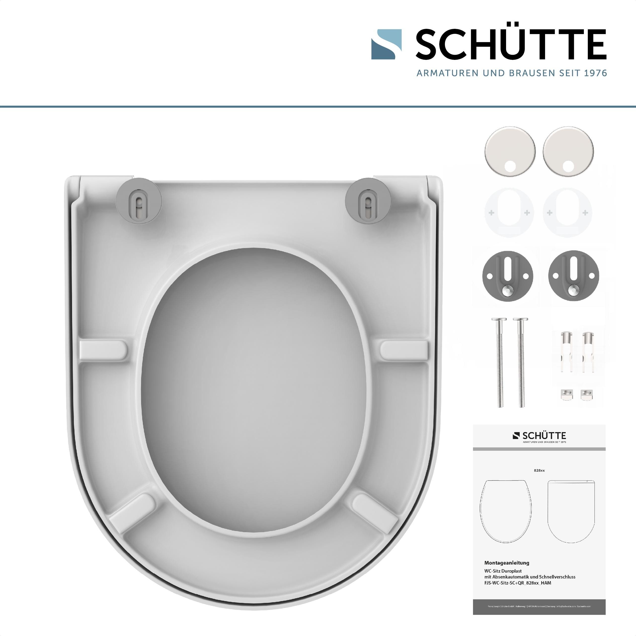 Schütte WC-Sitz Duroplast, WHITE D-Form PRO 8 (WC-Sitz, Befestigungsmateria günstig online kaufen