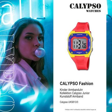 CALYPSO WATCHES Digitaluhr Calypso Kinder Jugend Uhr Digital K5813/3, Kinder, Jugenduhr eckig, mittel (ca. 39mm), Kunststoffarmband, Fashion