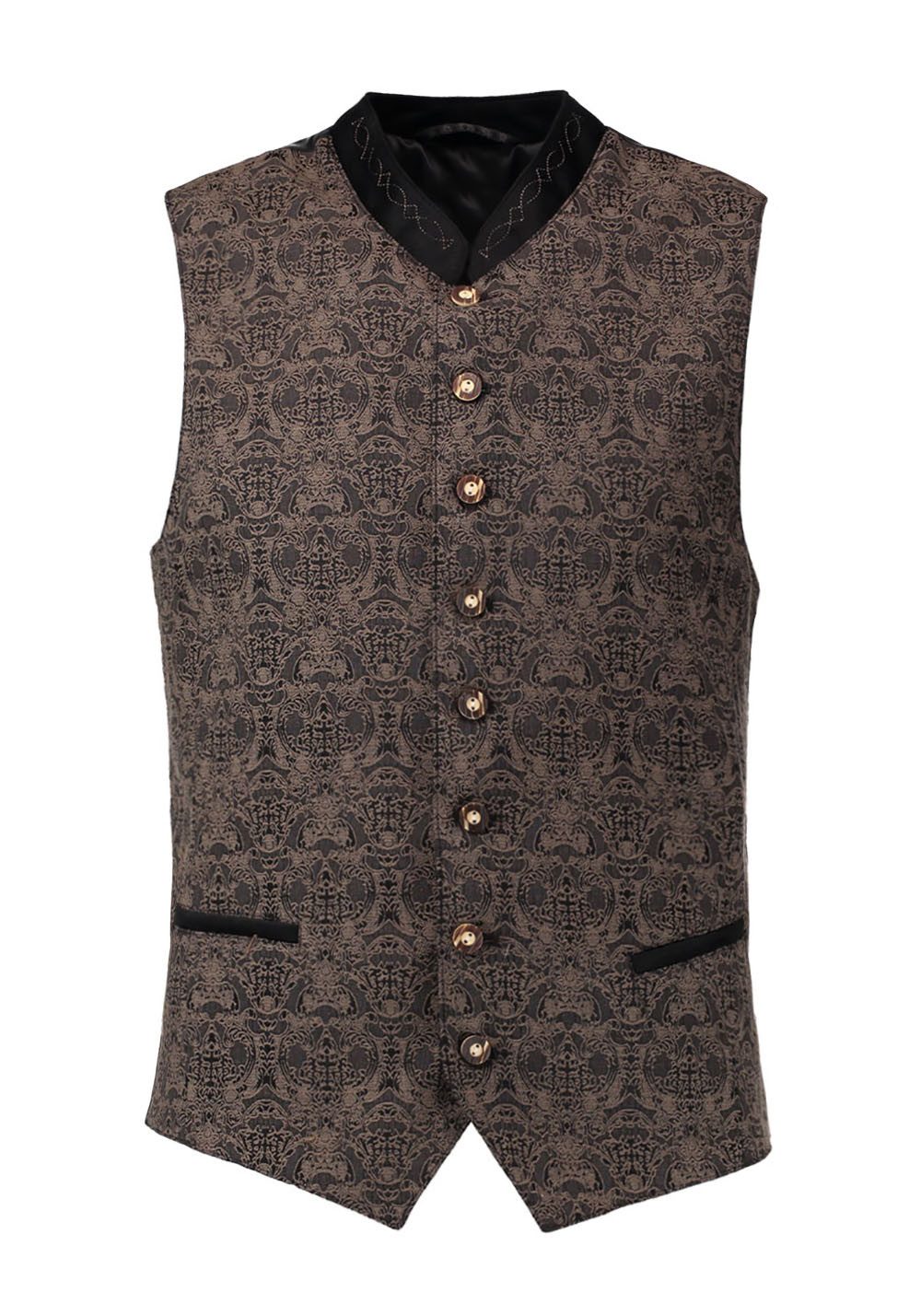 Moschen-Bayern Trachtenweste Trachtenweste Herren Weste Trachten Gilet Herrenweste Braun-Schwarz