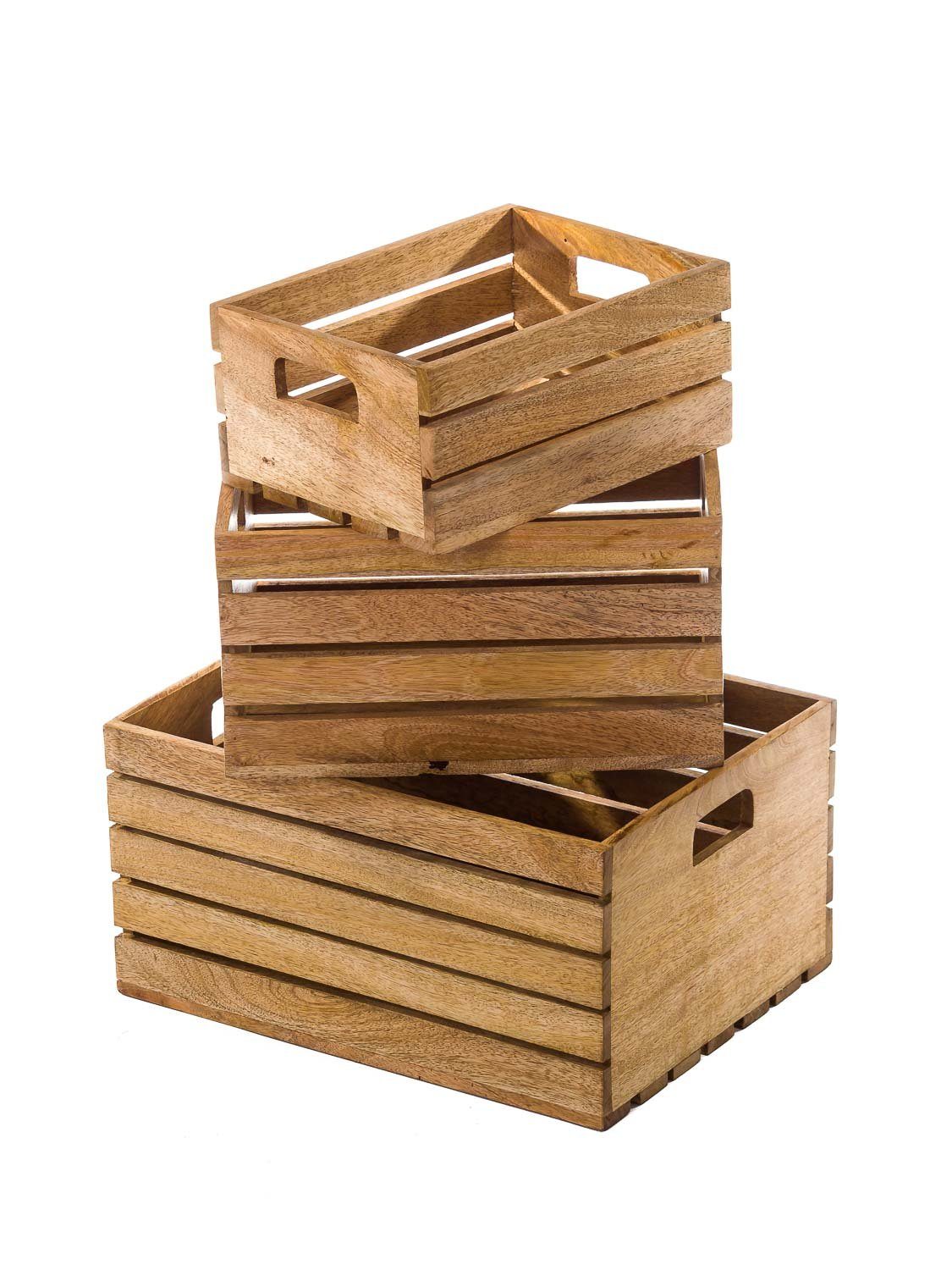 Weinkiste Holz Allzweckkiste 3x Obstkiste Antik-St Aubaho Box Holzkiste Dekofigur Kiste