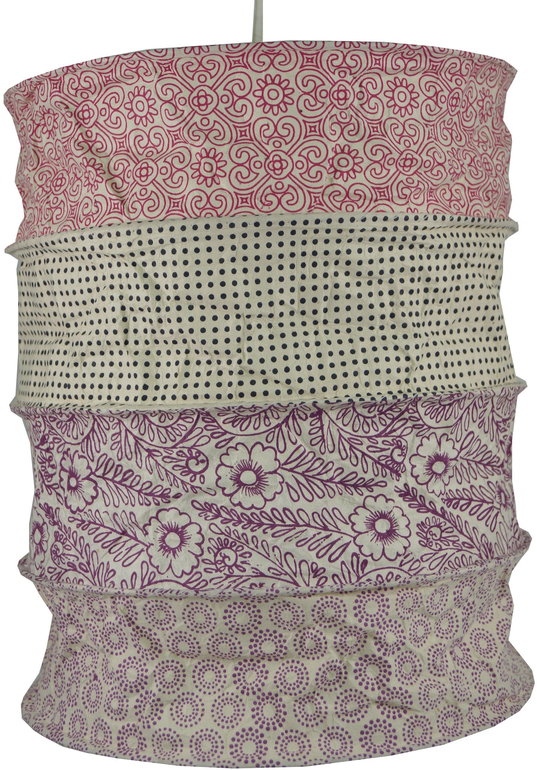 Guru-Shop Lampenschirm Runde Papier Hängelampe, Lokta..