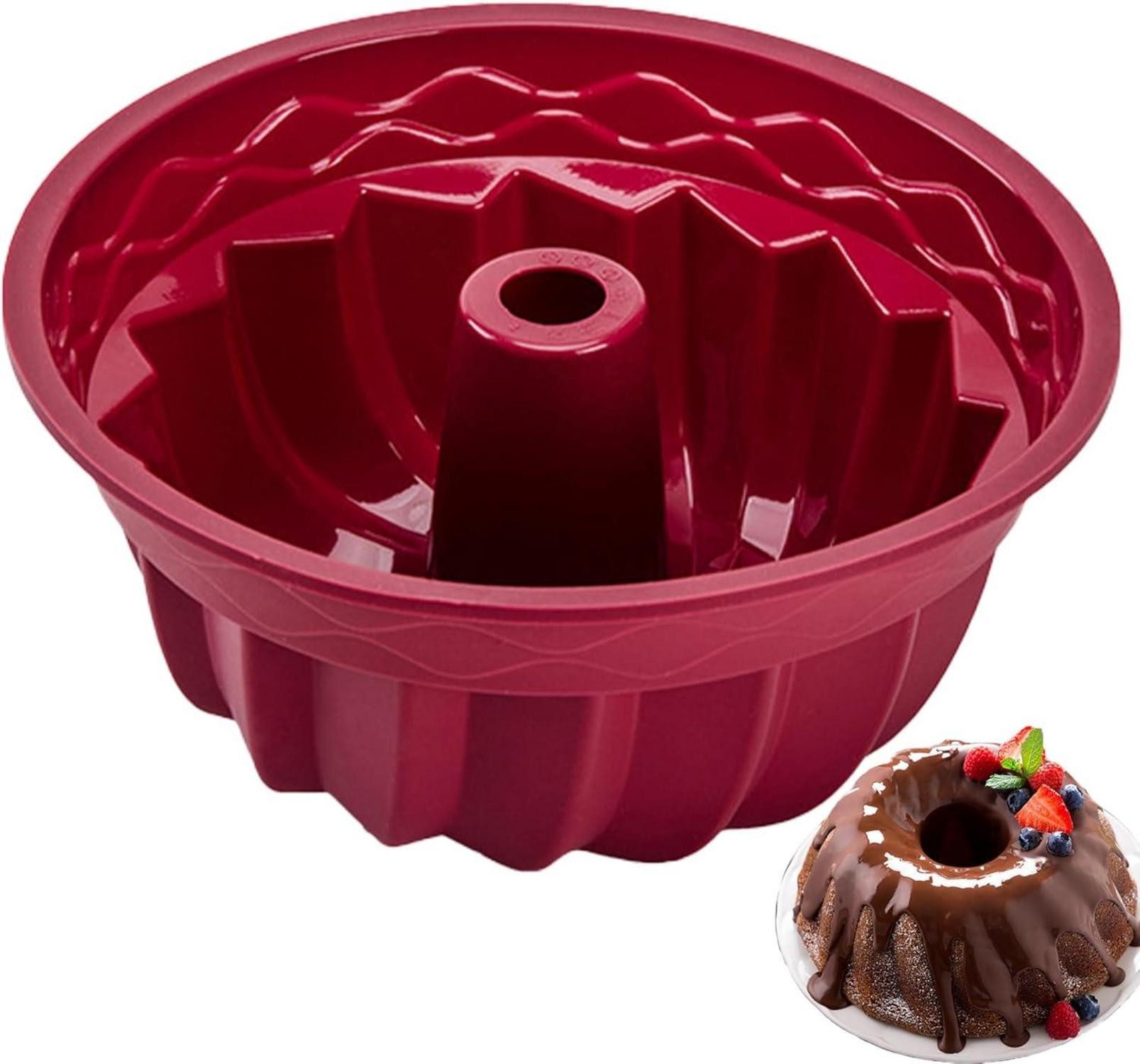 Back-Set Silikon Gugelhupfform Antihaft Ø 23cm Backform Kuchen Gelatine Brot