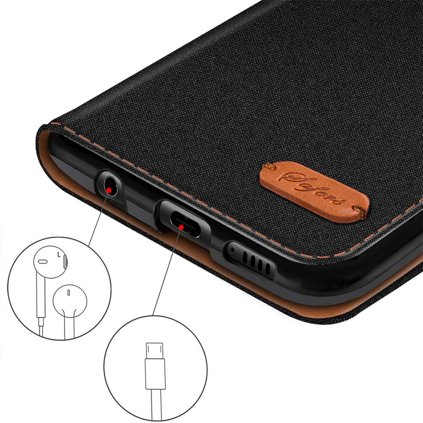 CoolGadget Handyhülle Denim Schutzhülle Flip Case für Huawei P30 Lite 6,2 Zoll, Book Cover Handy Tasche Hülle für P30 Lite New Edition Klapphülle – Bild 5 von 5