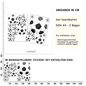Sunnywall Wandtattoo Fussbälle Wandsticker Wandtattoo (2 St)
