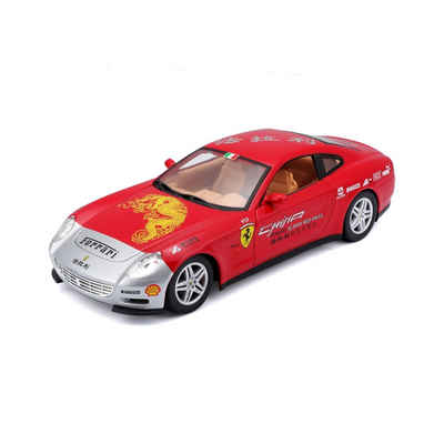 Bburago Modellauto Ferrari 612 Scaglietti China 15,000 Red Miles (rot), Maßstab 1:24, detailliertes Modell