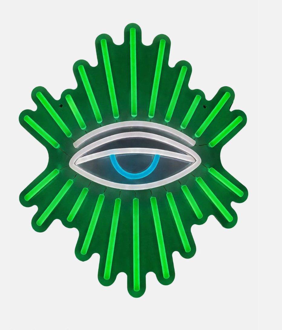 TSE LED Nachtlicht Evil Eye LED Neonschild 30x33 cm USB Wandlicht Augen Bar Home Deko