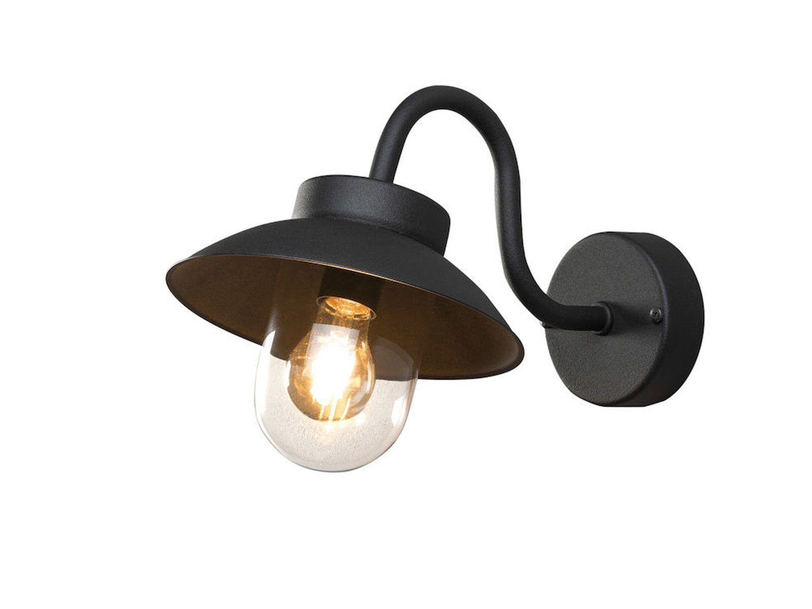 KONSTSMIDE LED Außen-Wandleuchte, Dimmfunktion, LED wechselbar, warmweiß, Außenlicht Landhausstil Fassadenbeleuchtung Hauswand Schwarz H: 24,5cm