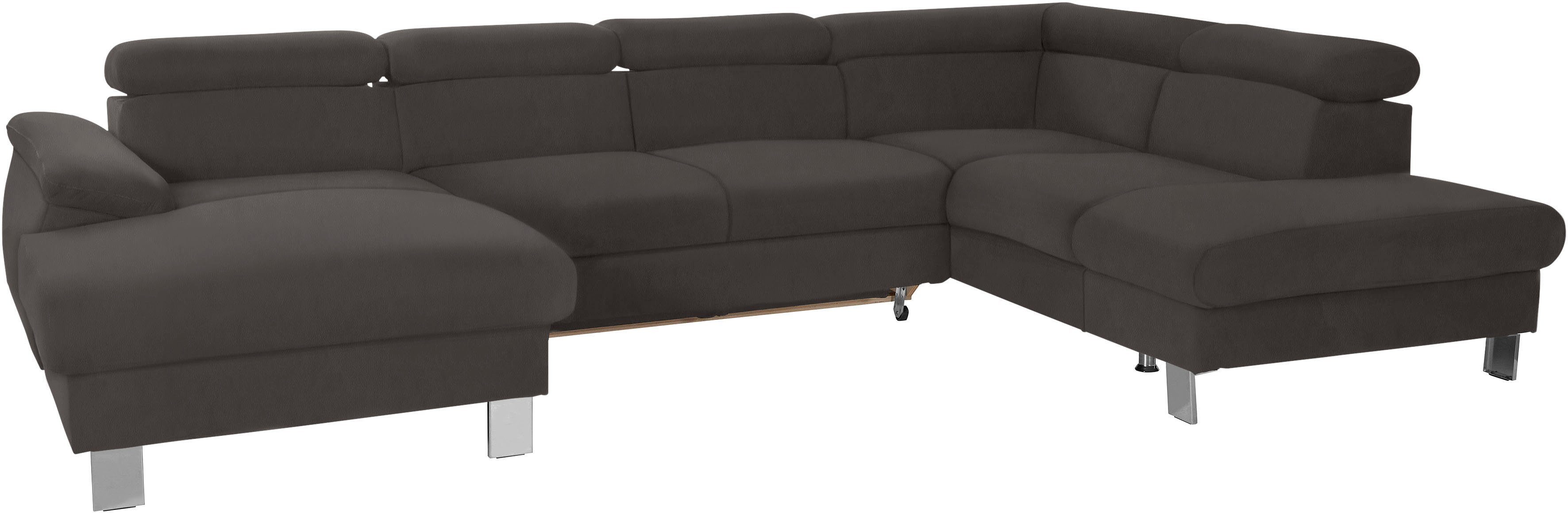 COTTA Wohnlandschaft Komaris U-Form, B: 320 cm, mit Kopfteilverstellung, optional Bettfunktion, Bettkasten & Licht