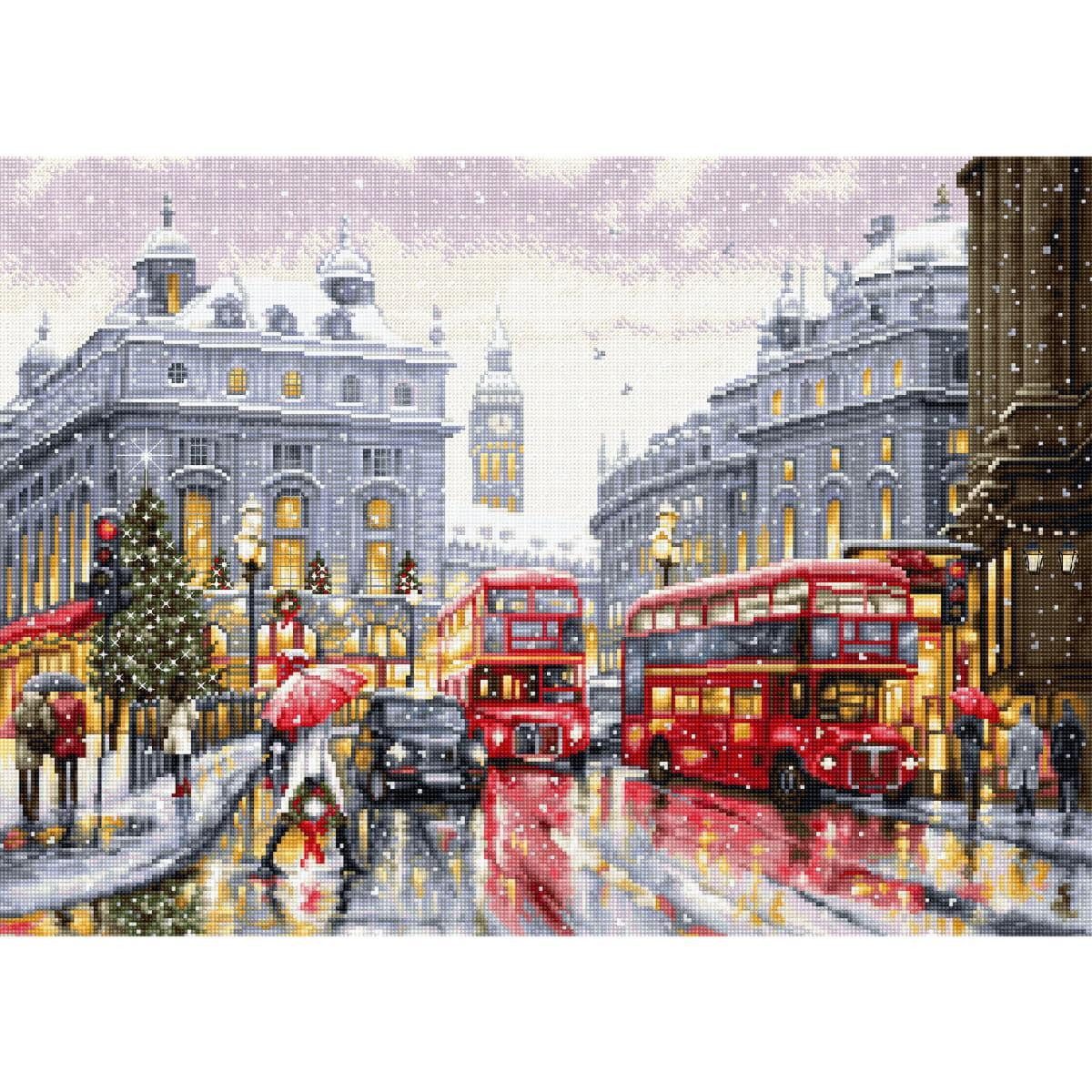 Luca-S Kreativset Luca-S Kreuzstich Set "Gold Collection London", Zählmuster, 44,5x32cm, (embroidery kit by Marussia)