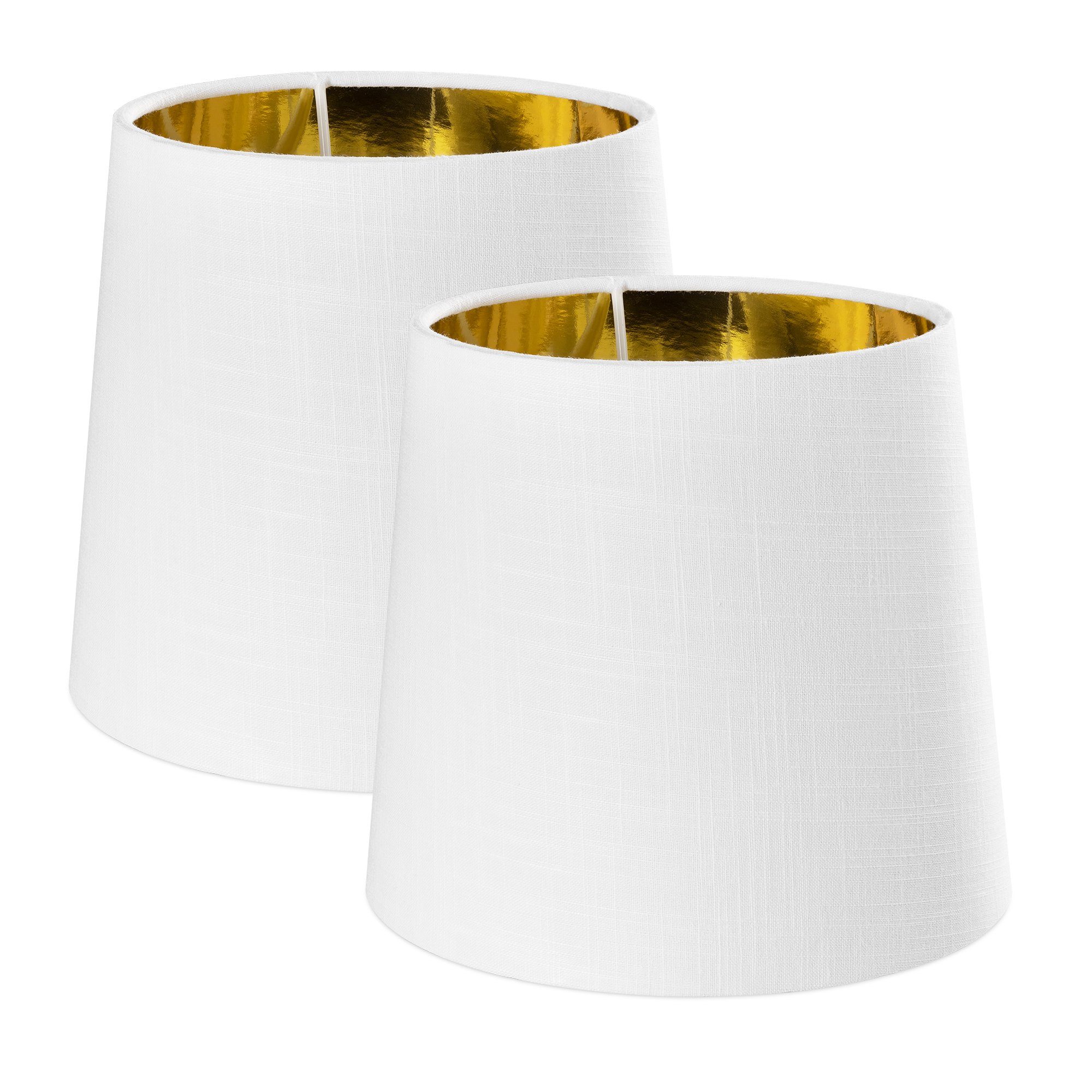 Lampenschirm 2x Schirm Tischlampe E14 rund - 15,2cm - Lampenschirme Set