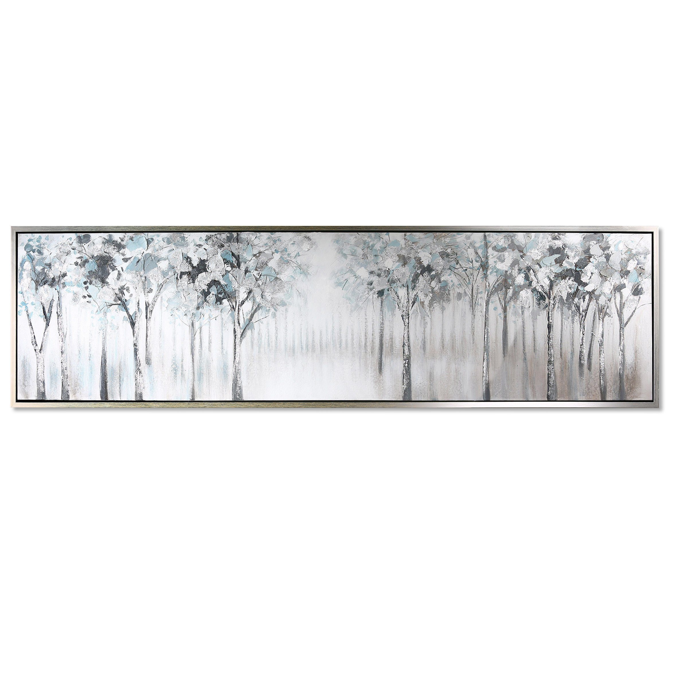 GILDE Wandbild GILDE Bild Allee - silber-weiß - H. 50cm x B. 180cm