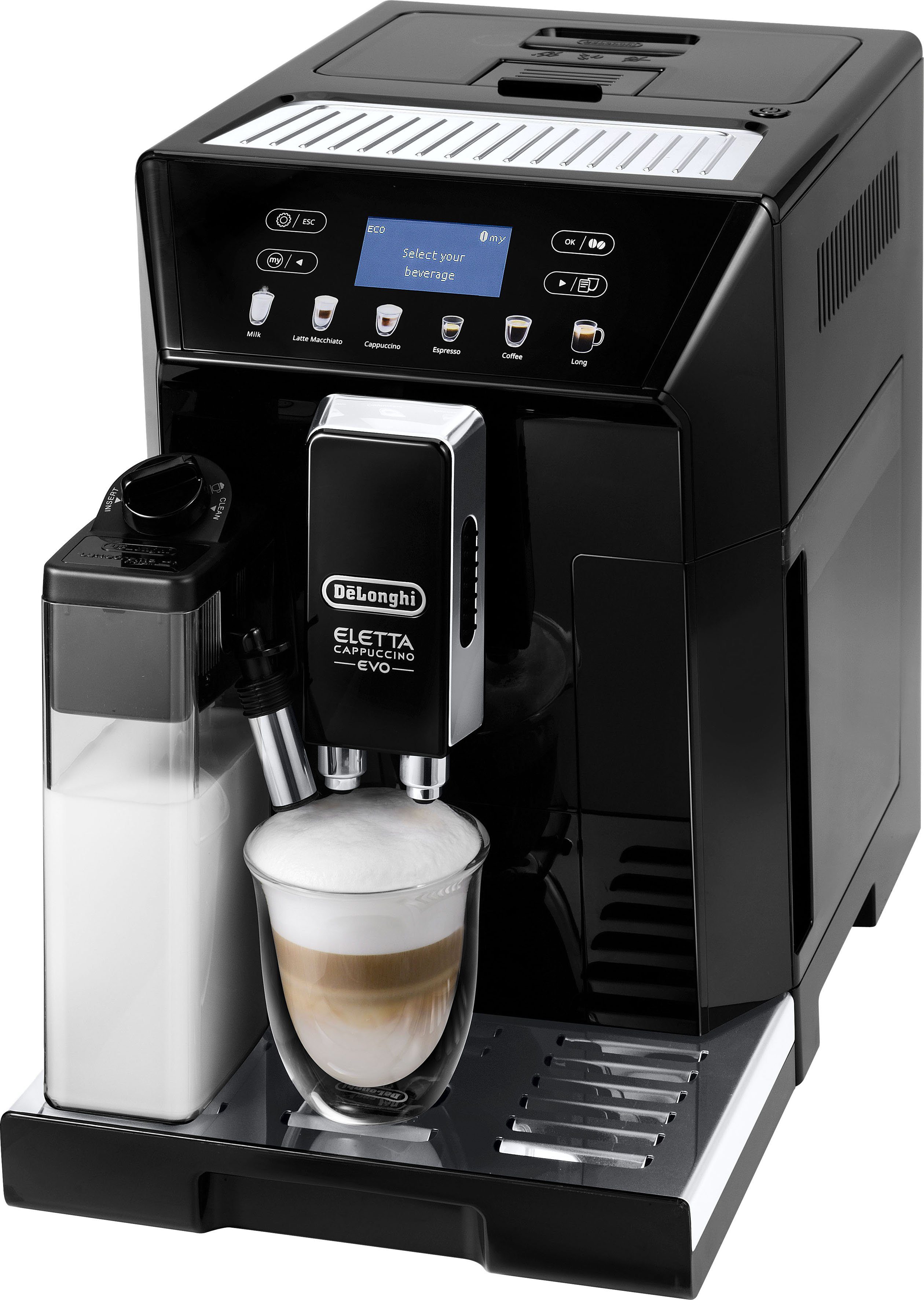 De'Longhi Kaffeevollautomat ECAM 46.860.B Eletta Evo, schwarz, inkl.  Pflegeset im Wert von € 31,99 UVP