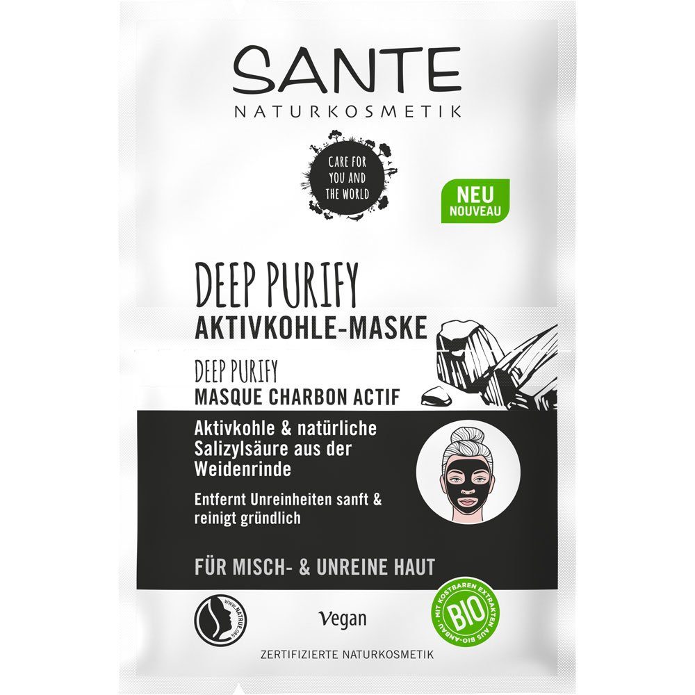 SANTE Gesichtsmaske Deep Purify Aktivkohle-Maske, 8 ml
