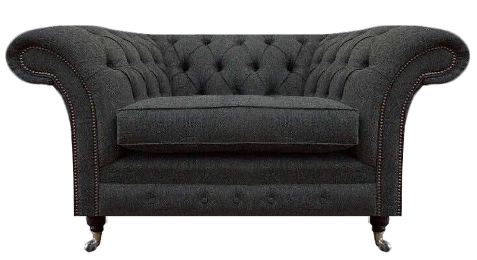 JVmoebel Chesterfield-Sessel Luxus Sessel aus Stoff mit Knopfheftung und geschwungenen Armlehnen (Sessel), Made in Europa