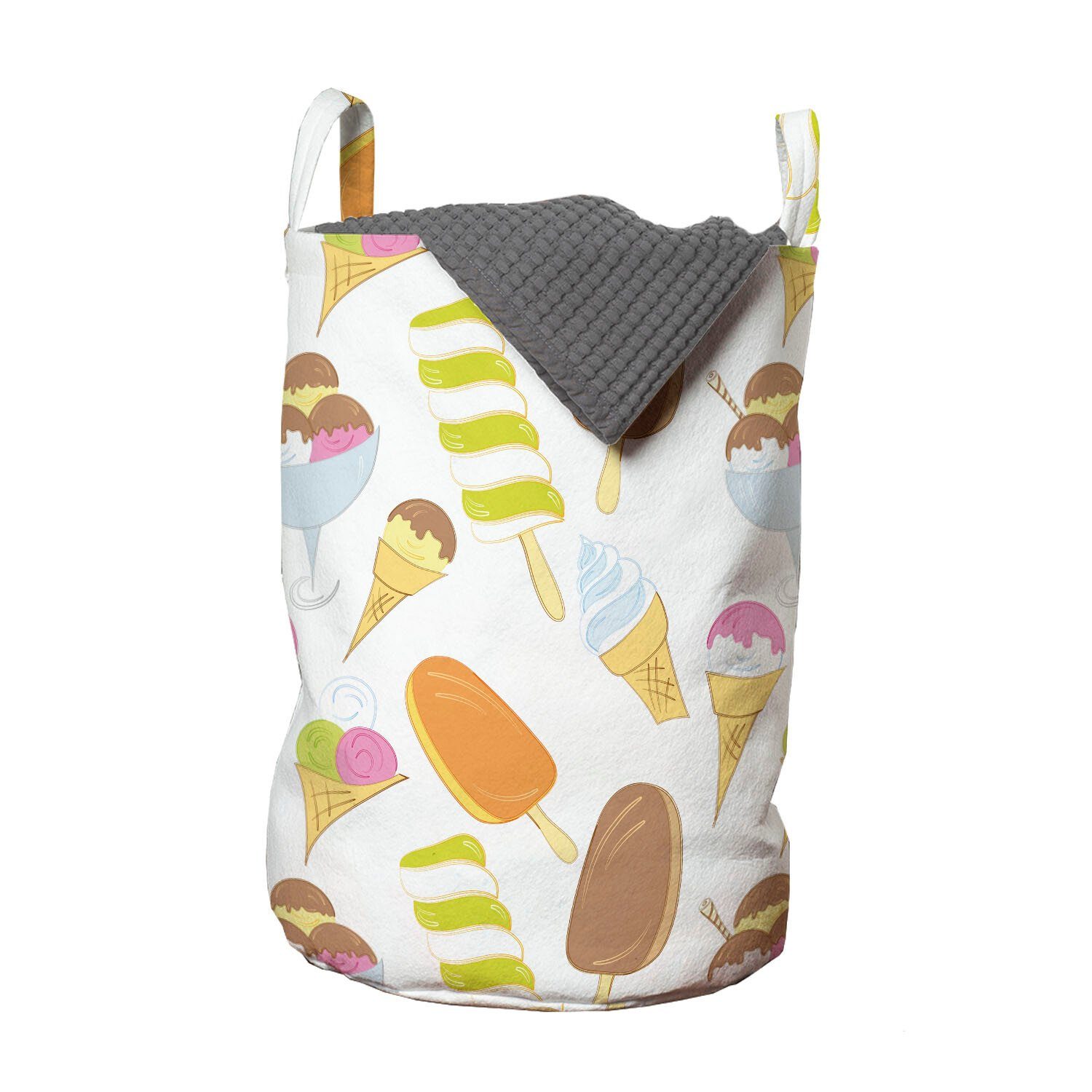 Abakuhaus Wäschesäckchen Wäschekorb mit Griffen Kordelzugverschluss für Waschsalons, Dessert Verschiedene Eis Bild
