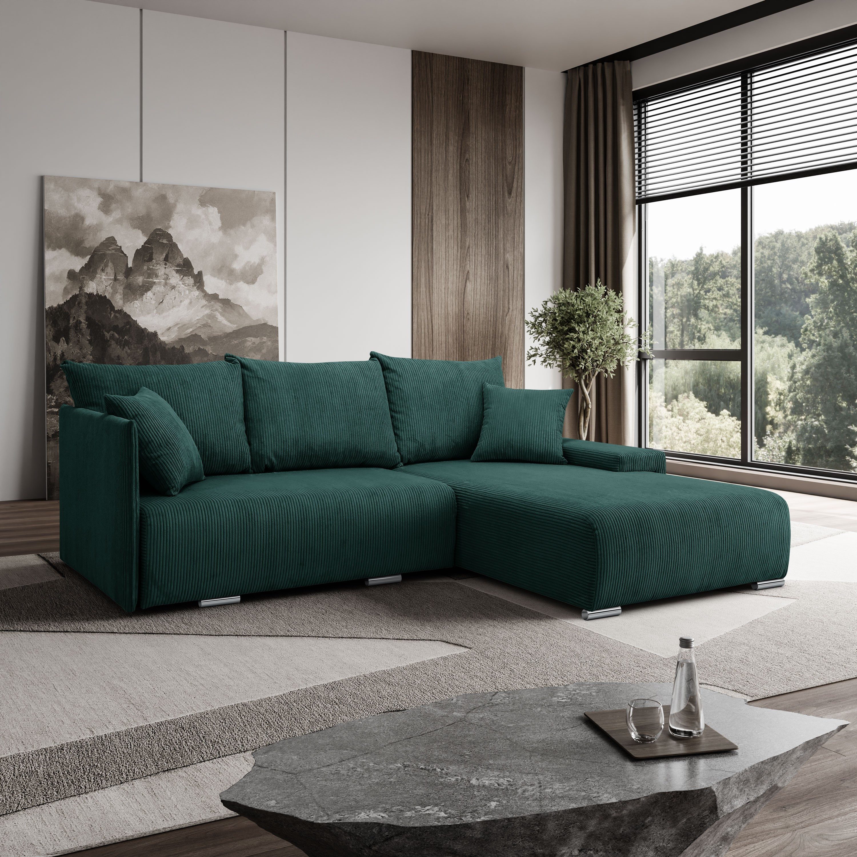 Kaiser Möbel Ecksofa Sofa L form, Couch L form Livorno L stoff Poso, Bequem günstig online kaufen