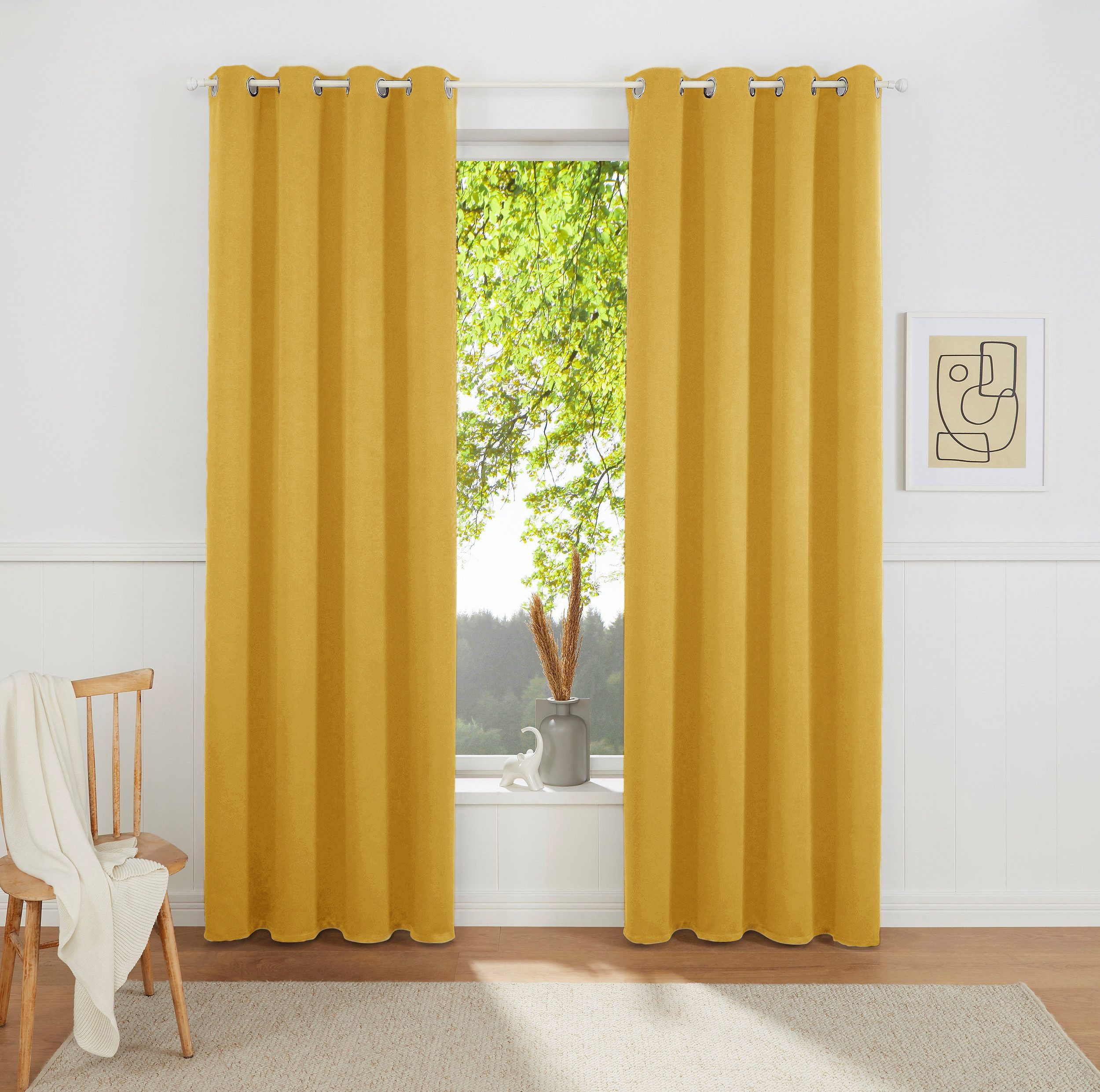 OTTO home Vorhang SOLA mit Ösen, 1er & 2 er Pack, blickdicht/verdunkelnd, Topseller! (1 St), Ösen, verdunkelnd, Polyester, blickdicht, Ösen-Aufhängung, wärmeabweisend, 1er oder 2er Set