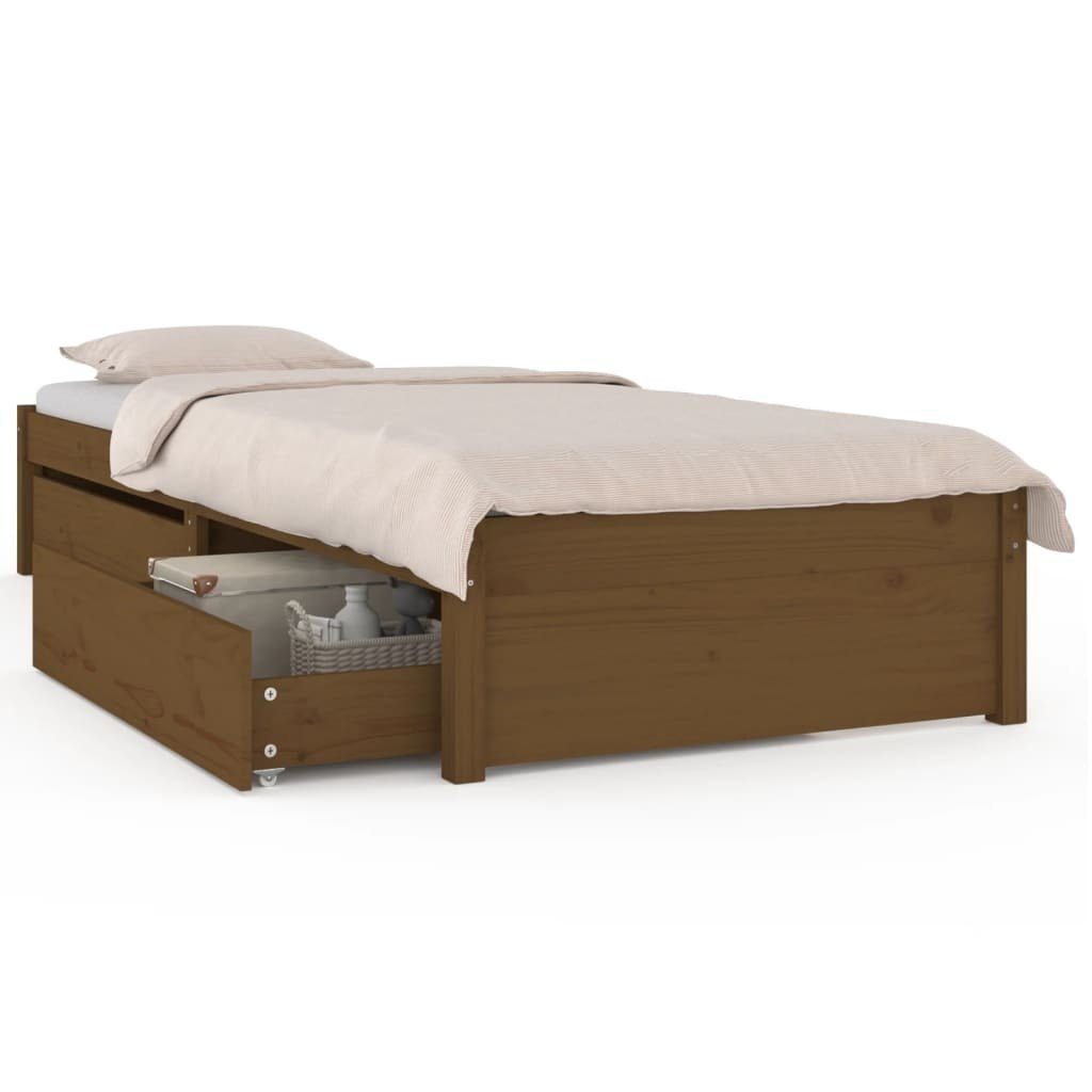 vidaXL Bett Bett mit Schubladen Honigbraun 90x200 cm