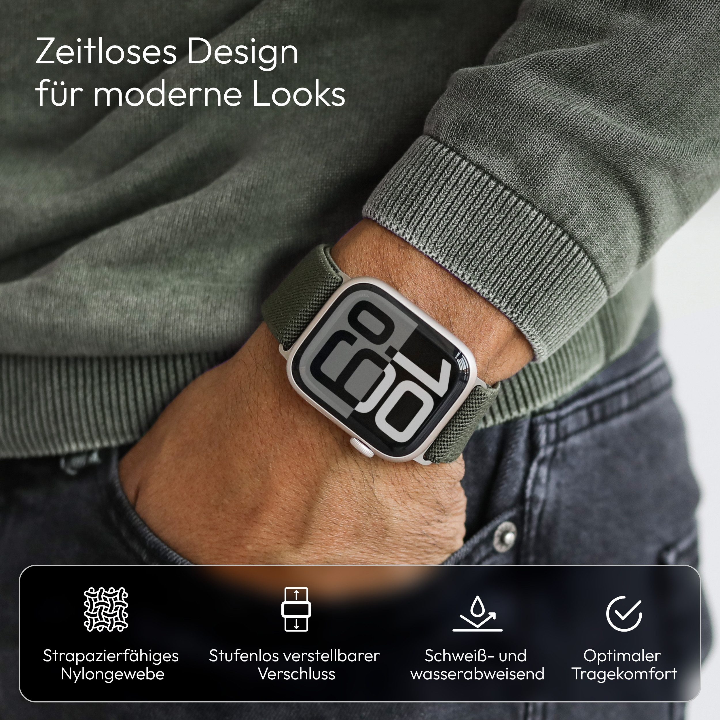 VONMÄHLEN Smartwatch-Armband Classic Nylon Loop günstig online kaufen