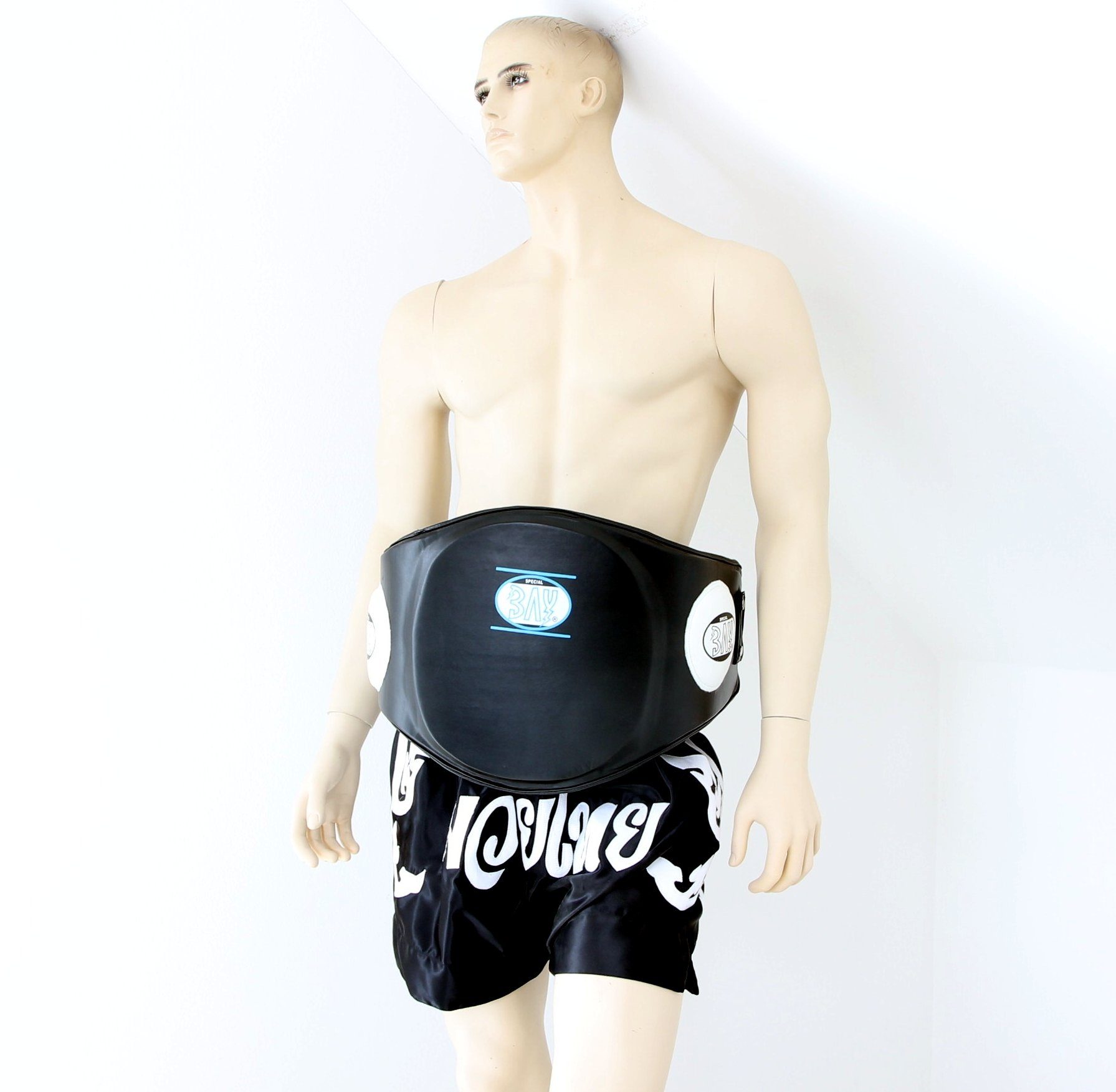 BAY-Sports Pratzen Bauchgürtel Bauchschutz Körperschutz Kampfsport, Belly Pad, Schlagkissen, Thaiboxen, Muay Thai, MMA, Boxen