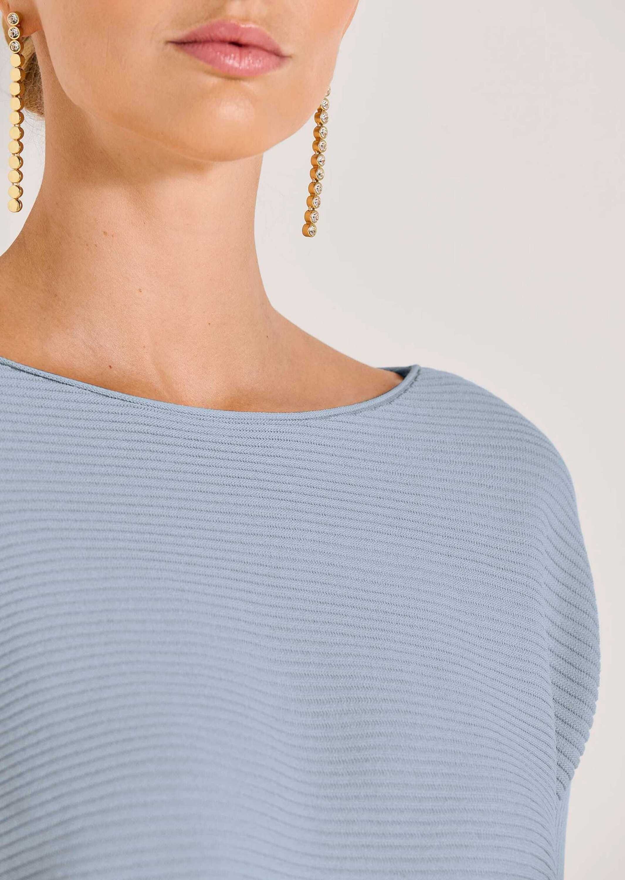 MADELEINE Strickpullover Lässiger Oversized-Pullover mit U-Boot-Ausschnitt Rippstrickpullover mit überschnittenen Schultern und Langarm