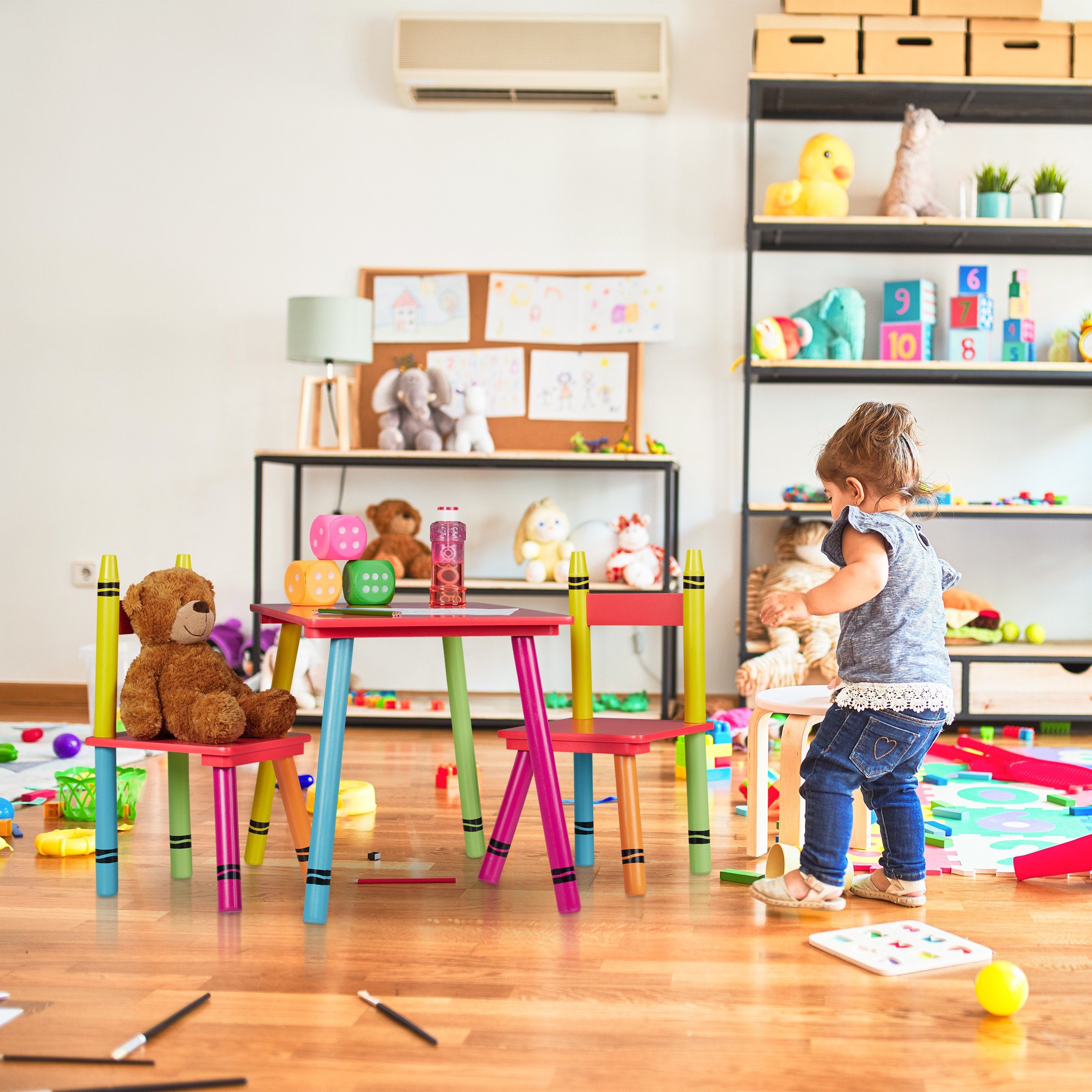relaxdays Kindersitzgruppe 3-teilige Kindersitzgruppe bunt