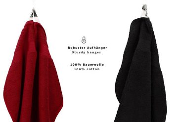Betz Handtuch Set 10-TLG. Handtuch-Set Premium, 100% Baumwolle, (Set, 10-tlg), Farbe Dunkelrot & Schwarz