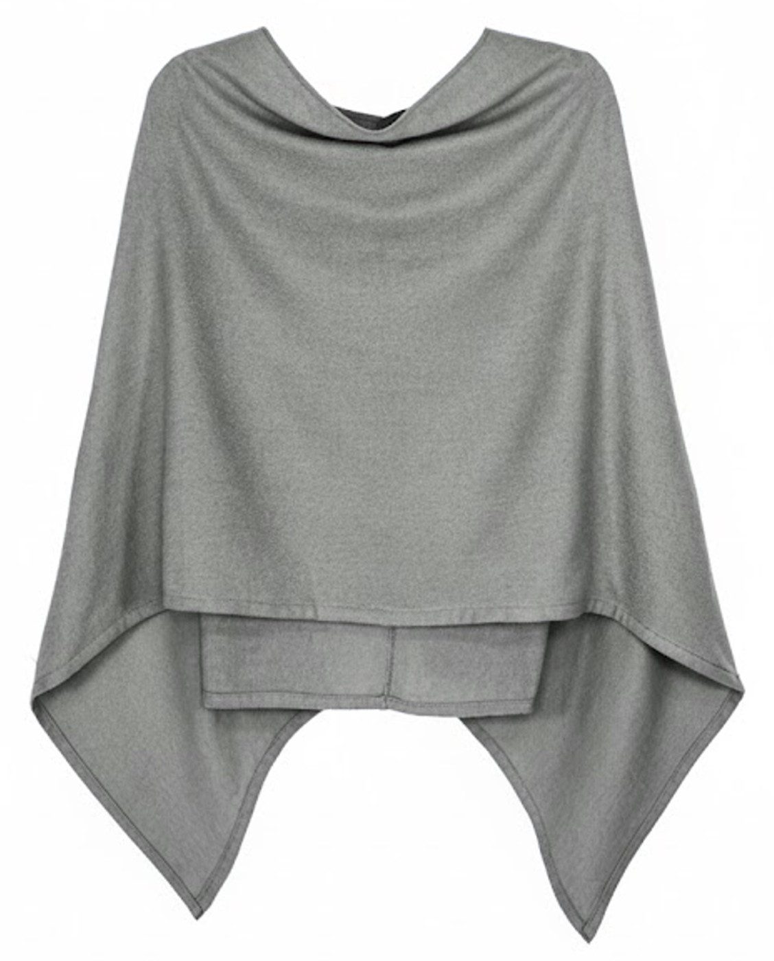 dy_mode Strickponcho Damen Poncho in Unifarben Weiches Strickponcho Cape Herbst Umhang in Unifarbe, Vorne Kurz - Seitlich Lang Schnitt