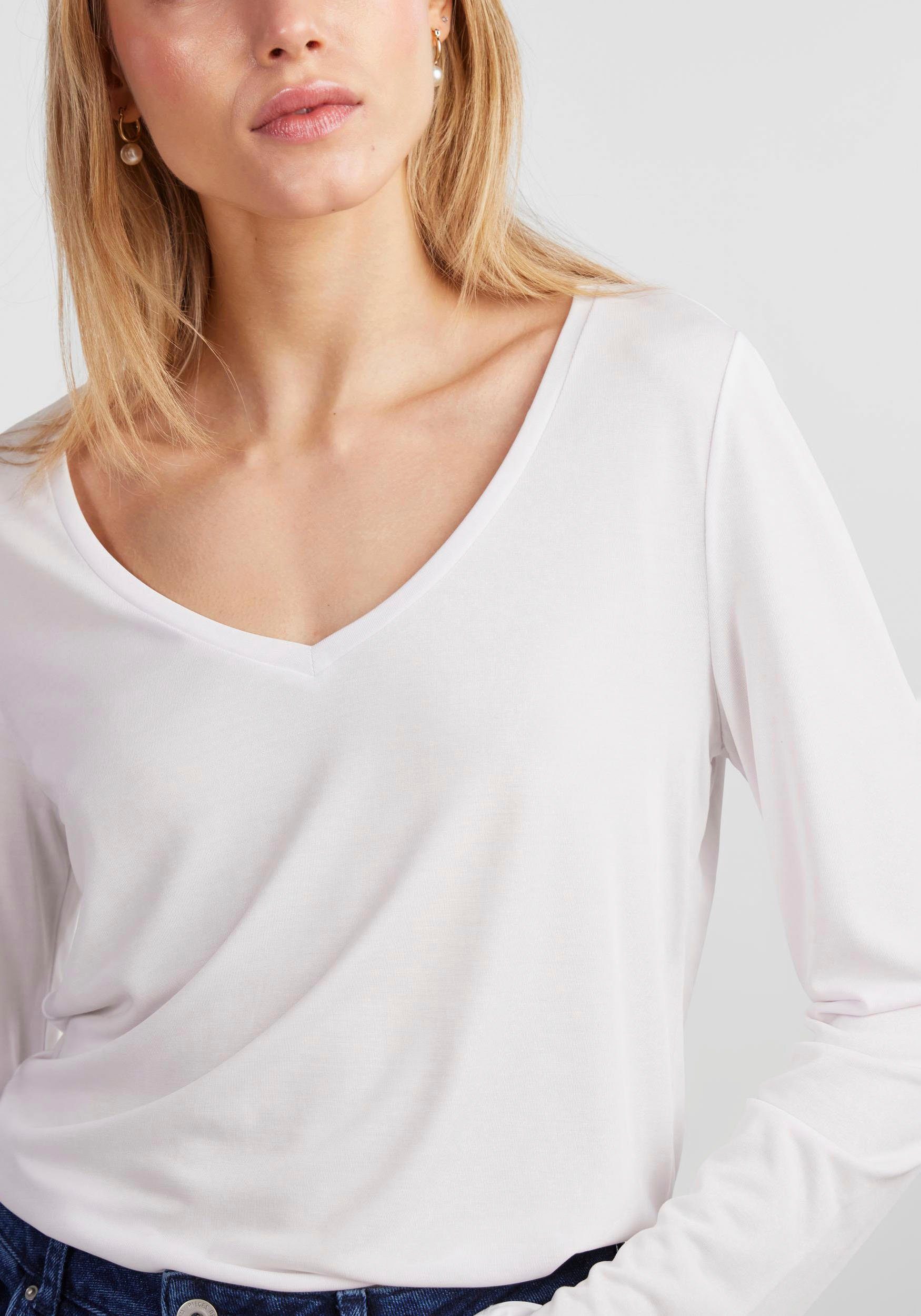 PCKAMALA NEW pieces NOOS Langarmshirt BC White Bright TOP LS