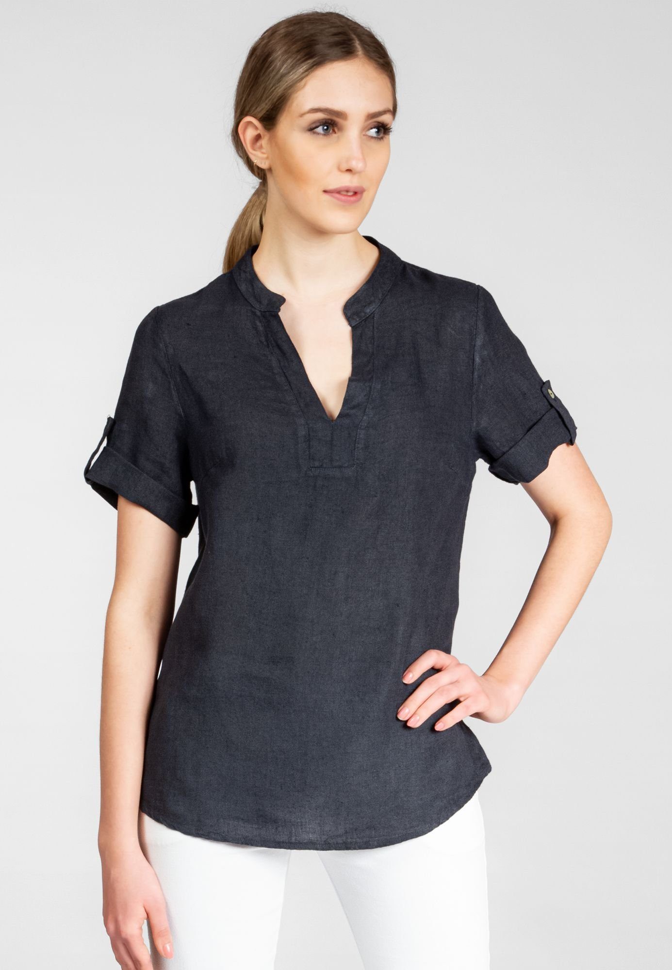 Caspar Shirtbluse BLU024 elegante Damen Halbarm günstig online kaufen