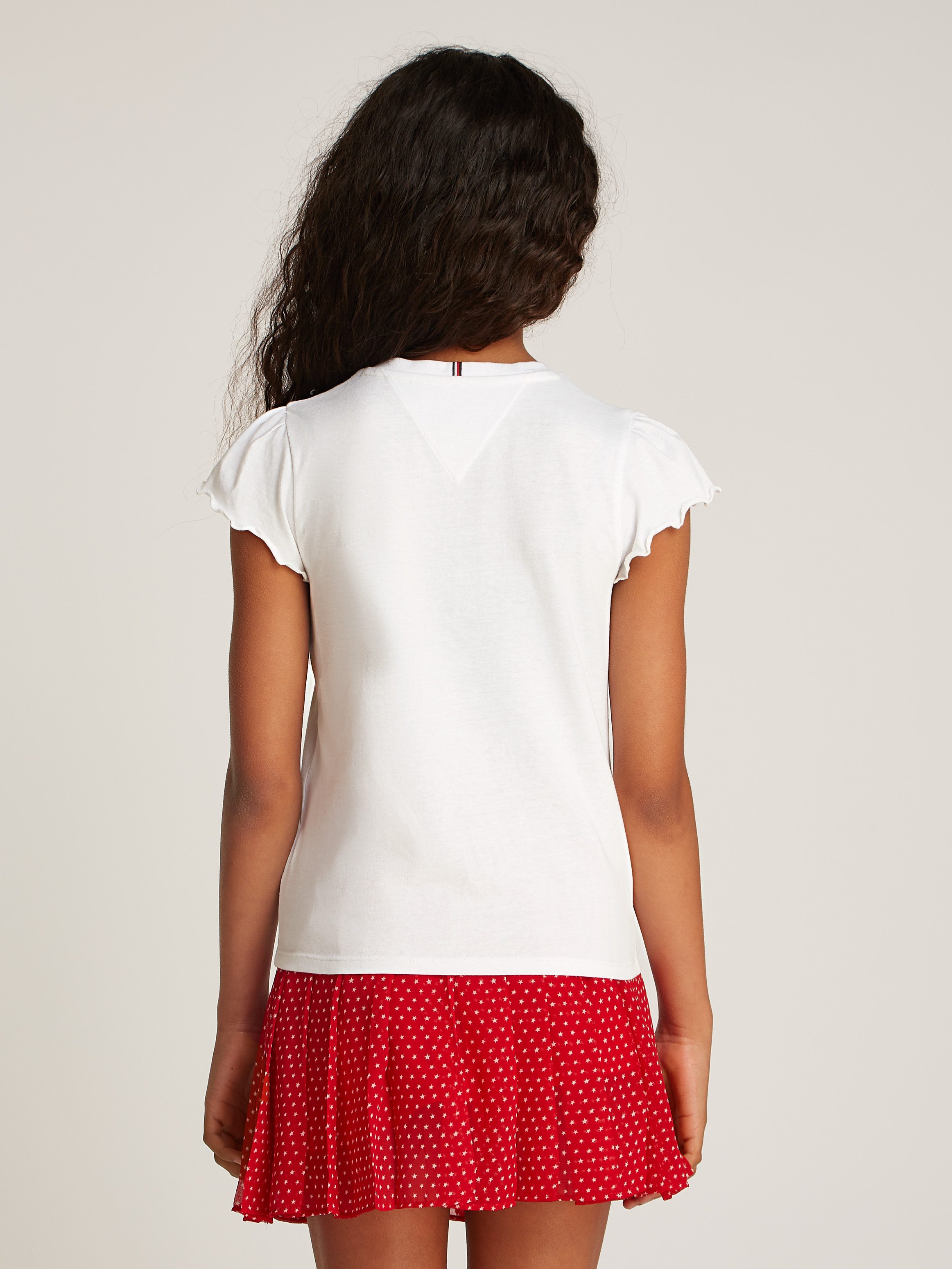Tommy Hilfiger T-Shirt ESSENTIAL RUFFLE SLEEVE TOP mit gewelltem Ärmelabschluss
