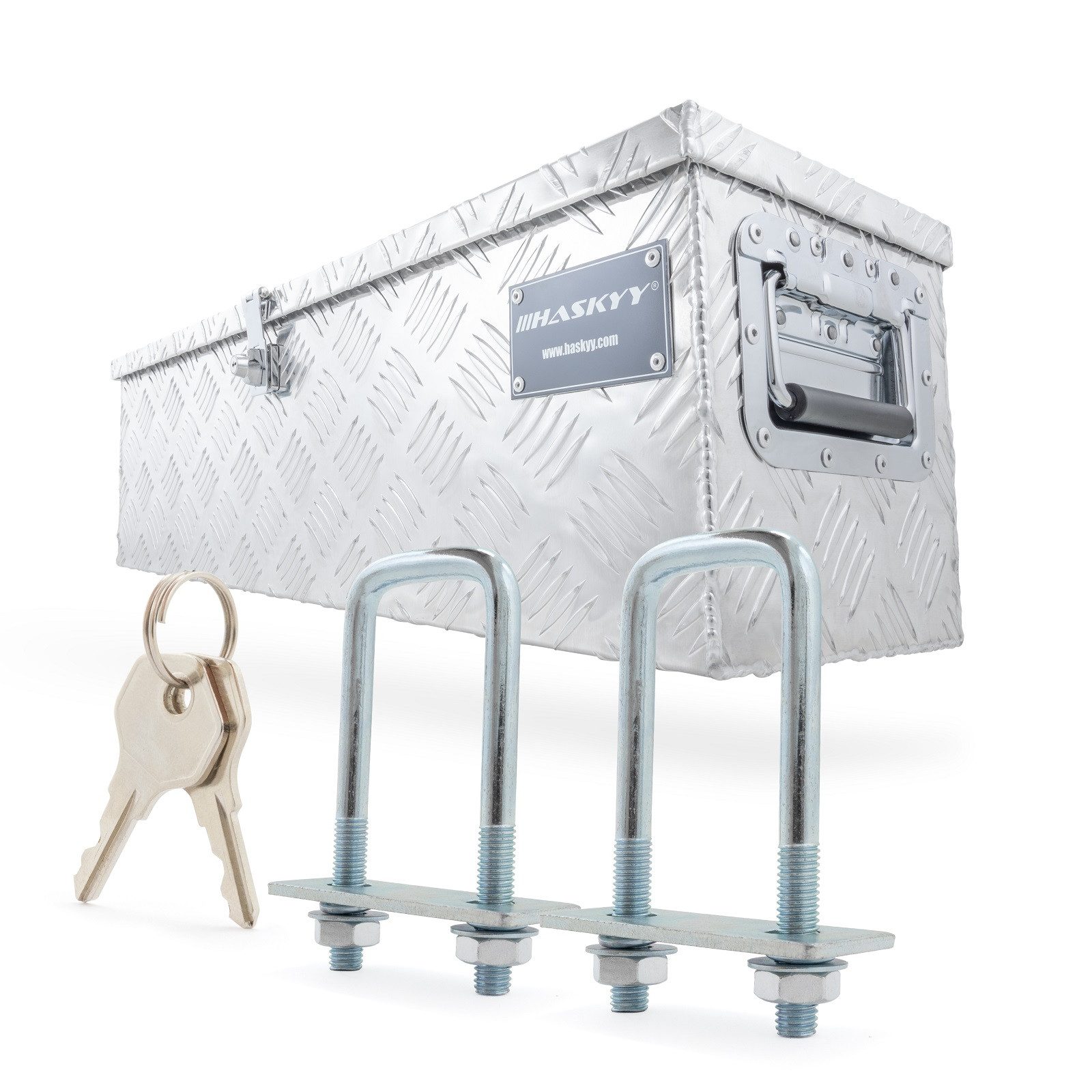 HASKYY Anhänger-Deichselbox Alubox Transportbox Anhängerbox Deichselbox 80x22x22cm Aluminiumbox Ka