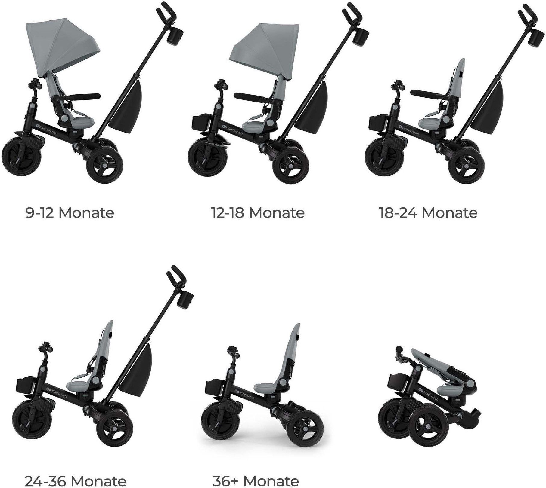 Kinderkraft Dreirad Aveo 2 Plus, multifunktional